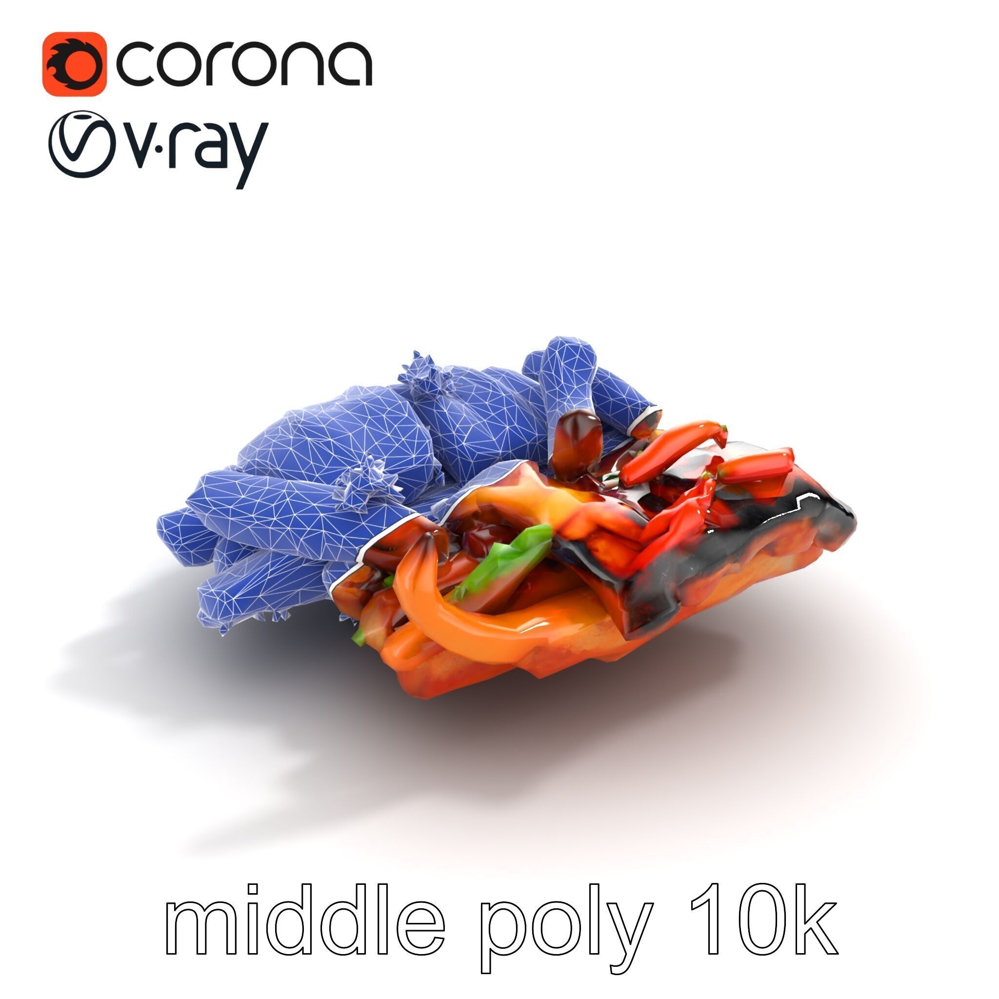 Gourmet BBQ Cuisine Presentation model pack Low-poly 3D model_11