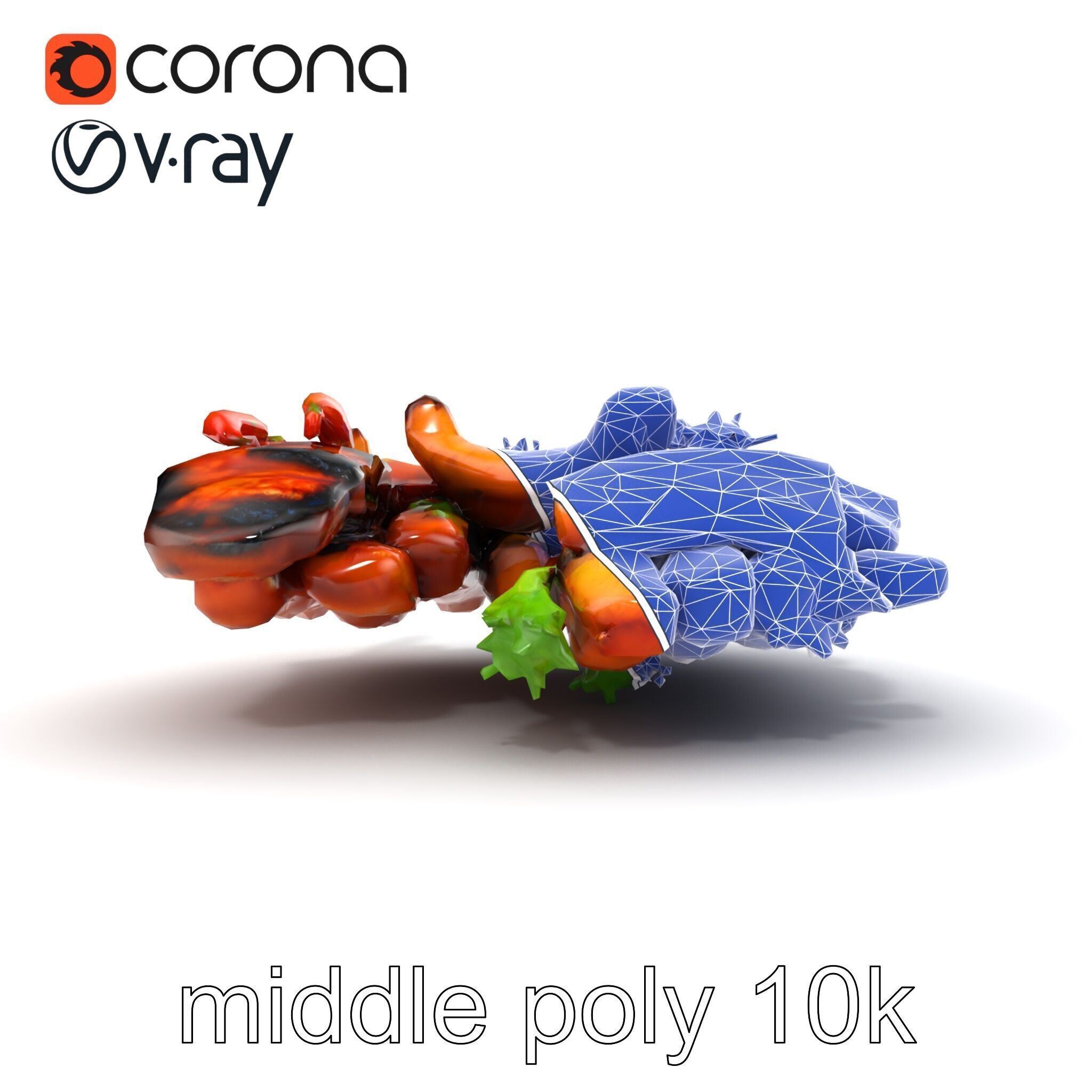 Gourmet BBQ Cuisine Presentation model pack Low-poly 3D model_30