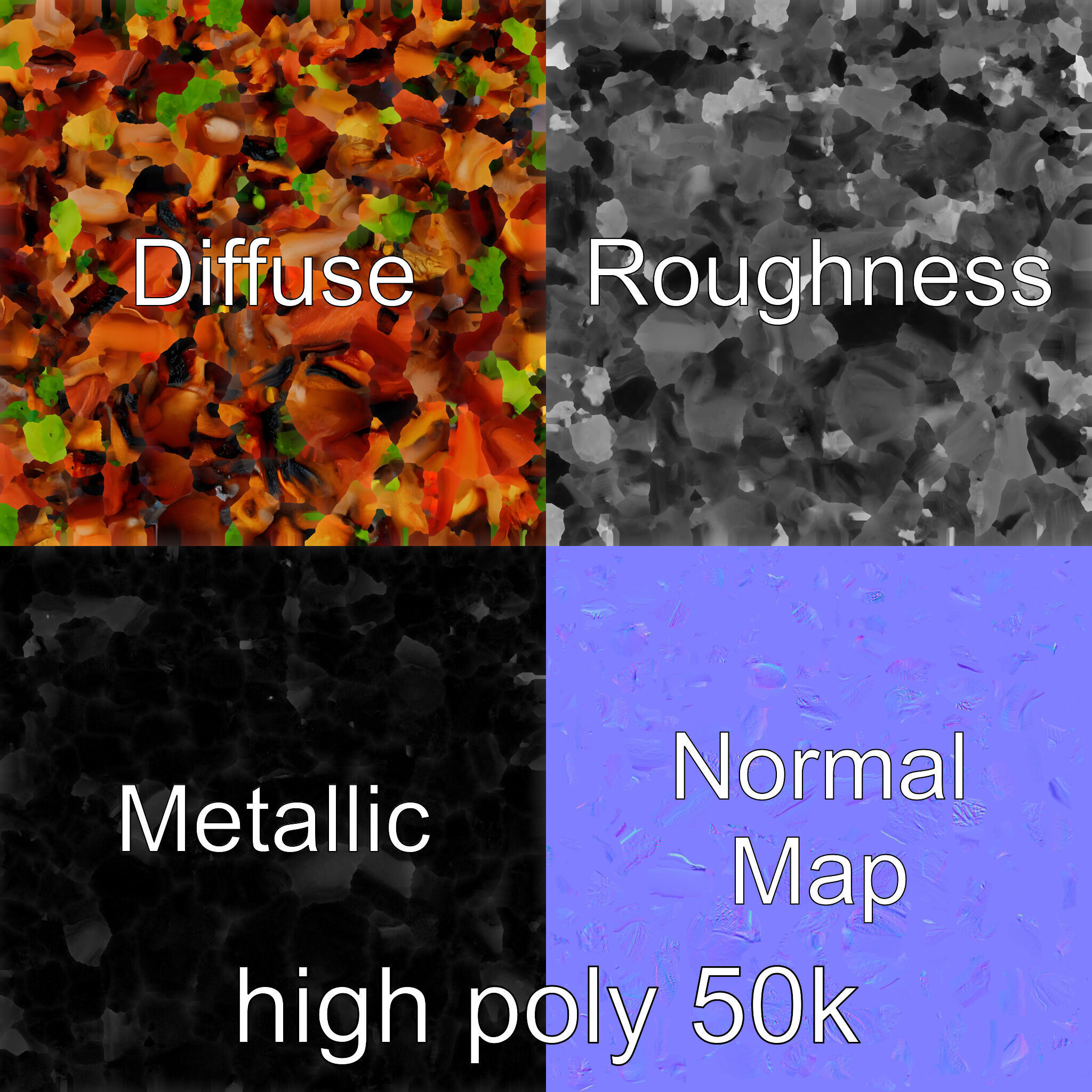 Gourmet BBQ Cuisine Presentation model pack Low-poly 3D model_3