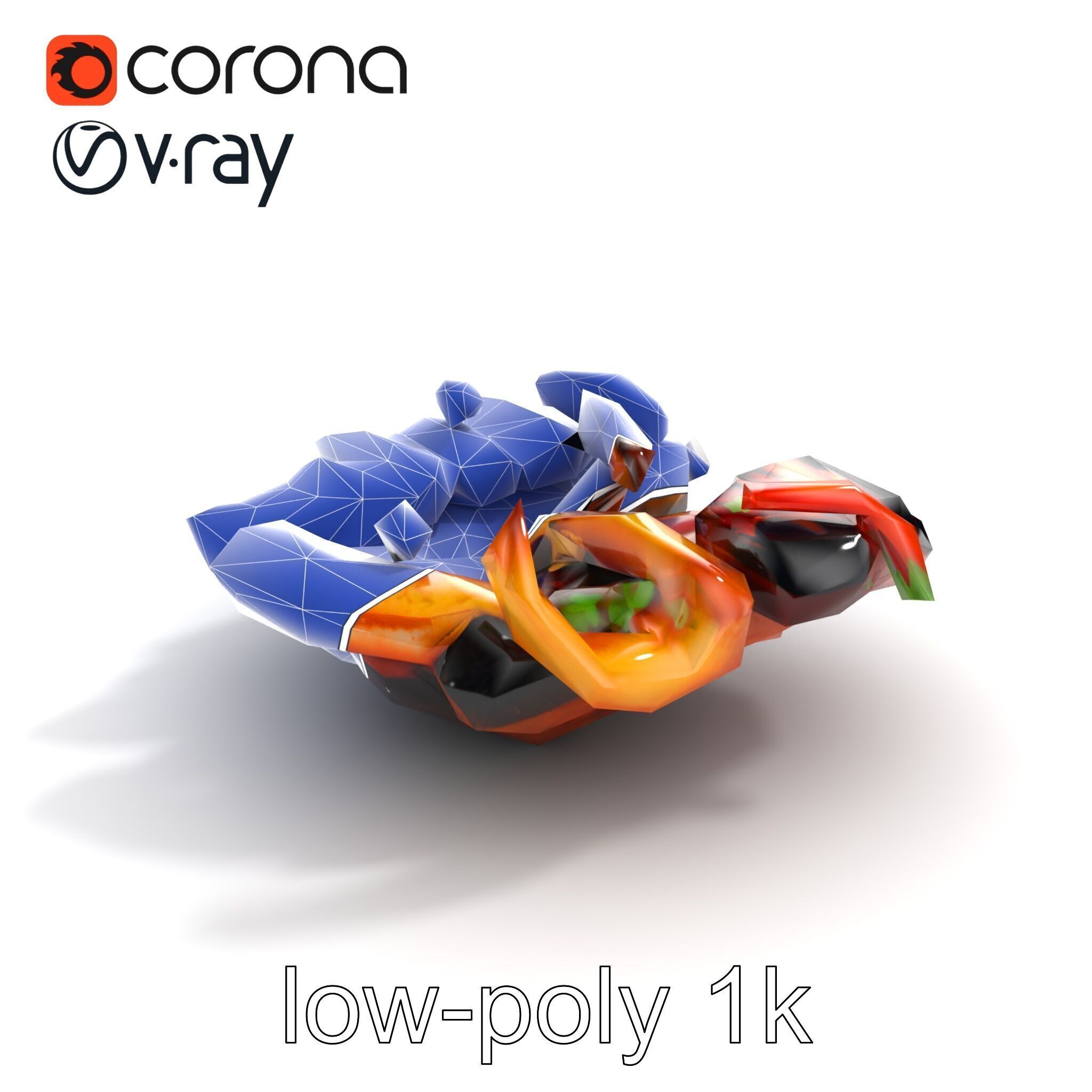 Gourmet BBQ Cuisine Presentation model pack Low-poly 3D model_13