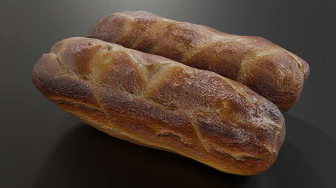 Baguette 3D model 2