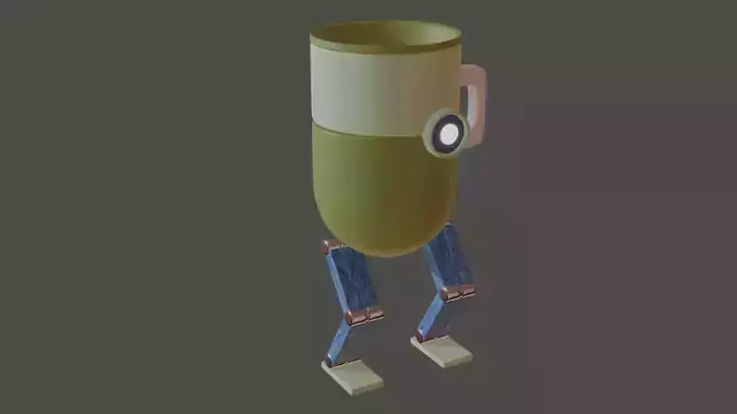 Walking Coffee Mug Robot  3D Model