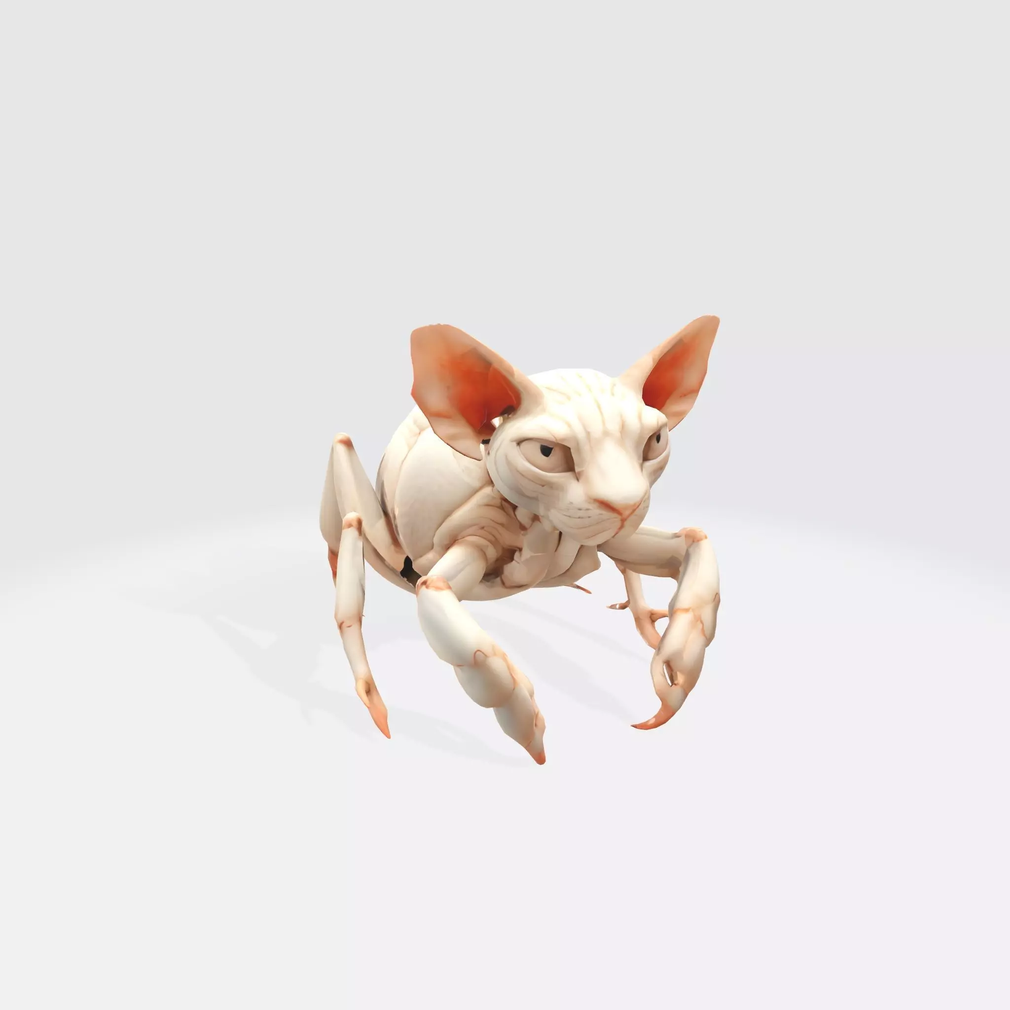Hybrid Sphynx Cat Creature with Insect Legs 3D model_0