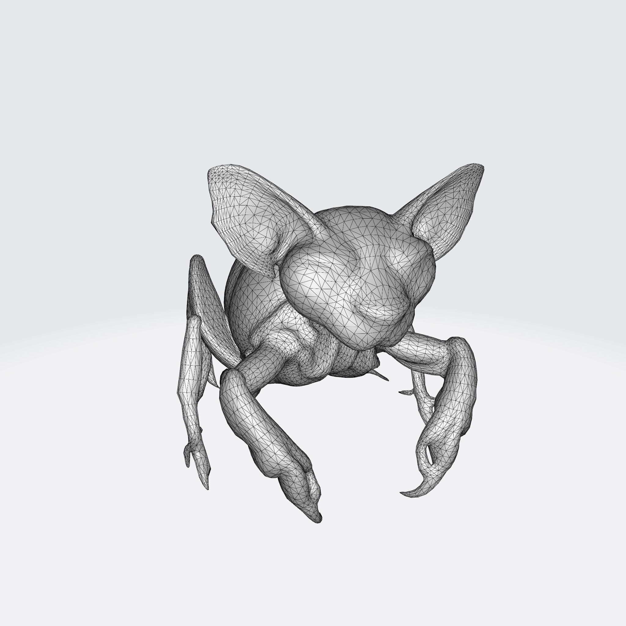 Hybrid Sphynx Cat Creature with Insect Legs 3D model_4