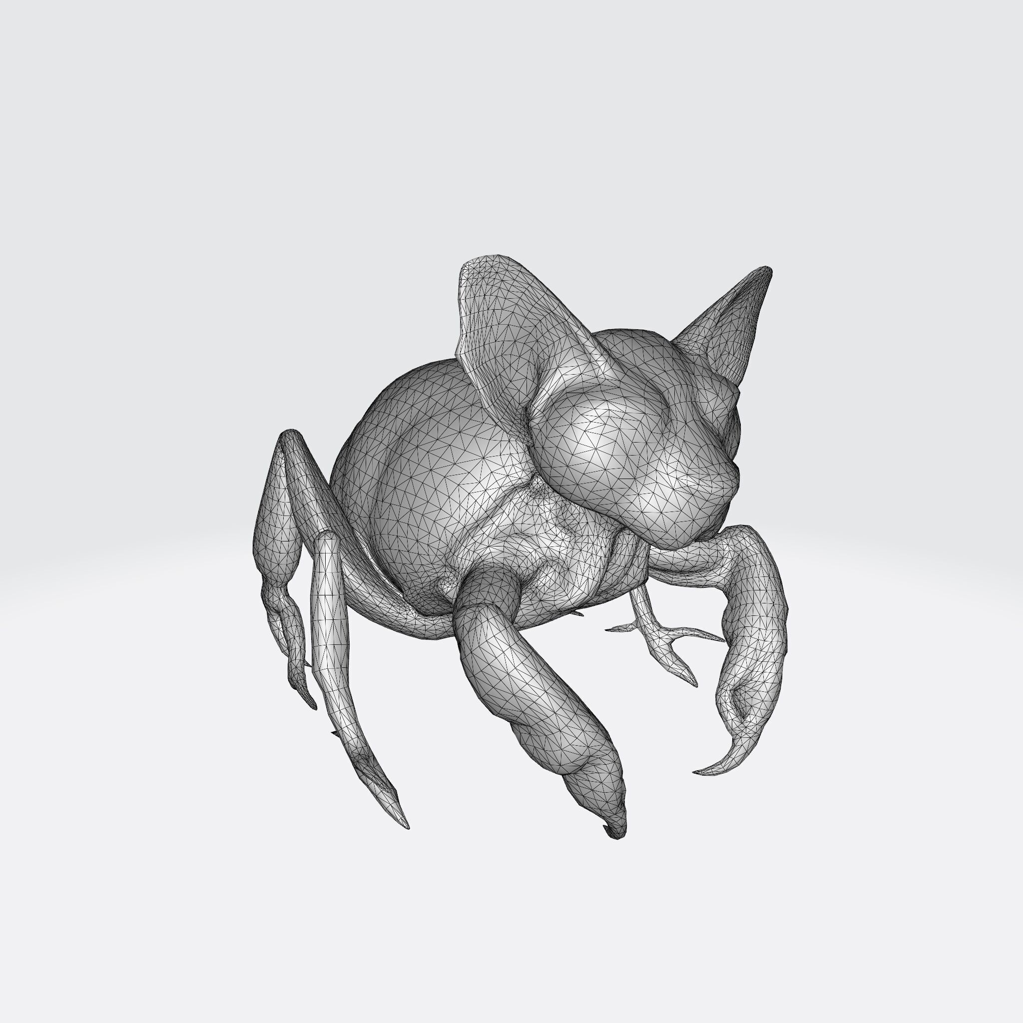 Hybrid Sphynx Cat Creature with Insect Legs 3D model_7