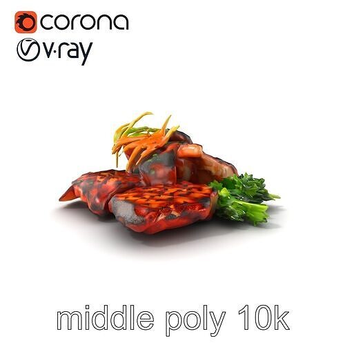 Gourmet BBQ Feast Presentation model pack Low-poly 3D model