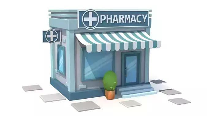 Cartoon pharmacy