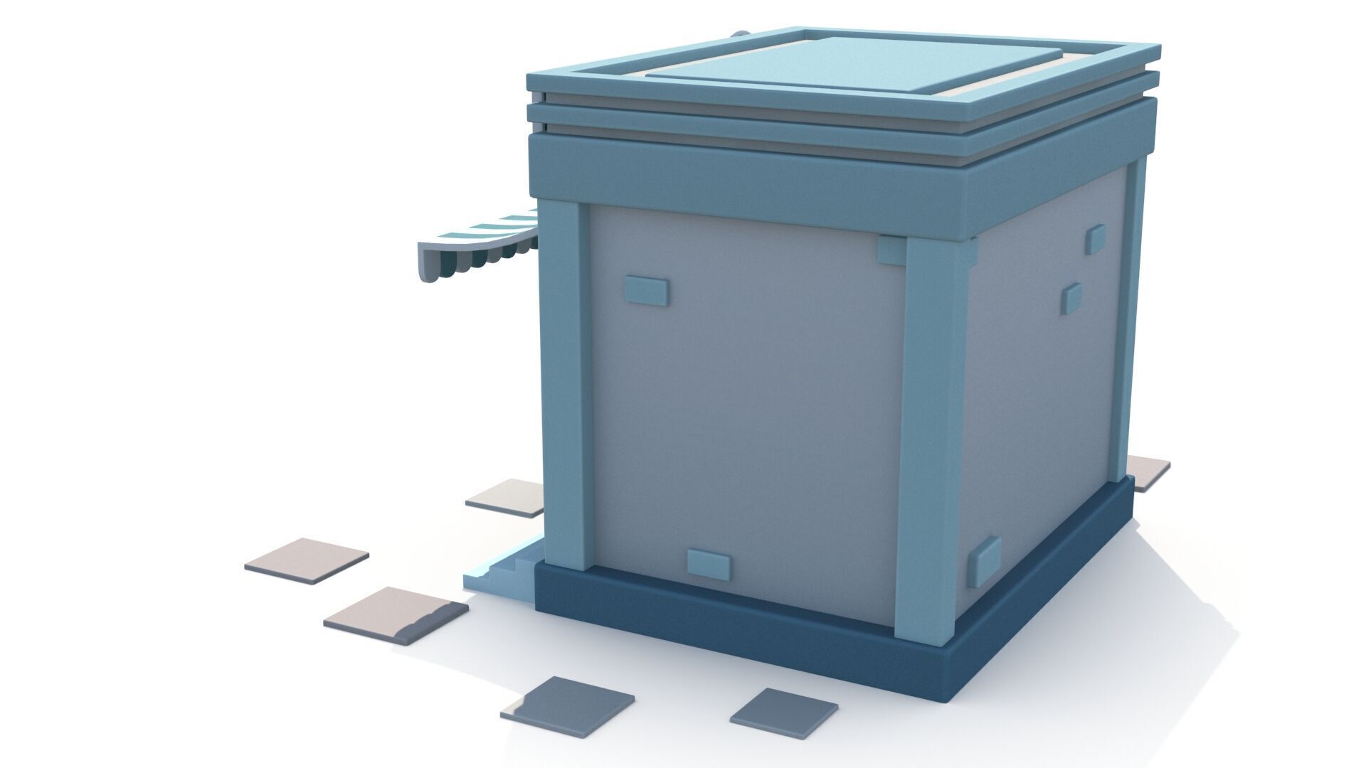 Cartoon pharmacy Low-poly 3D model_2