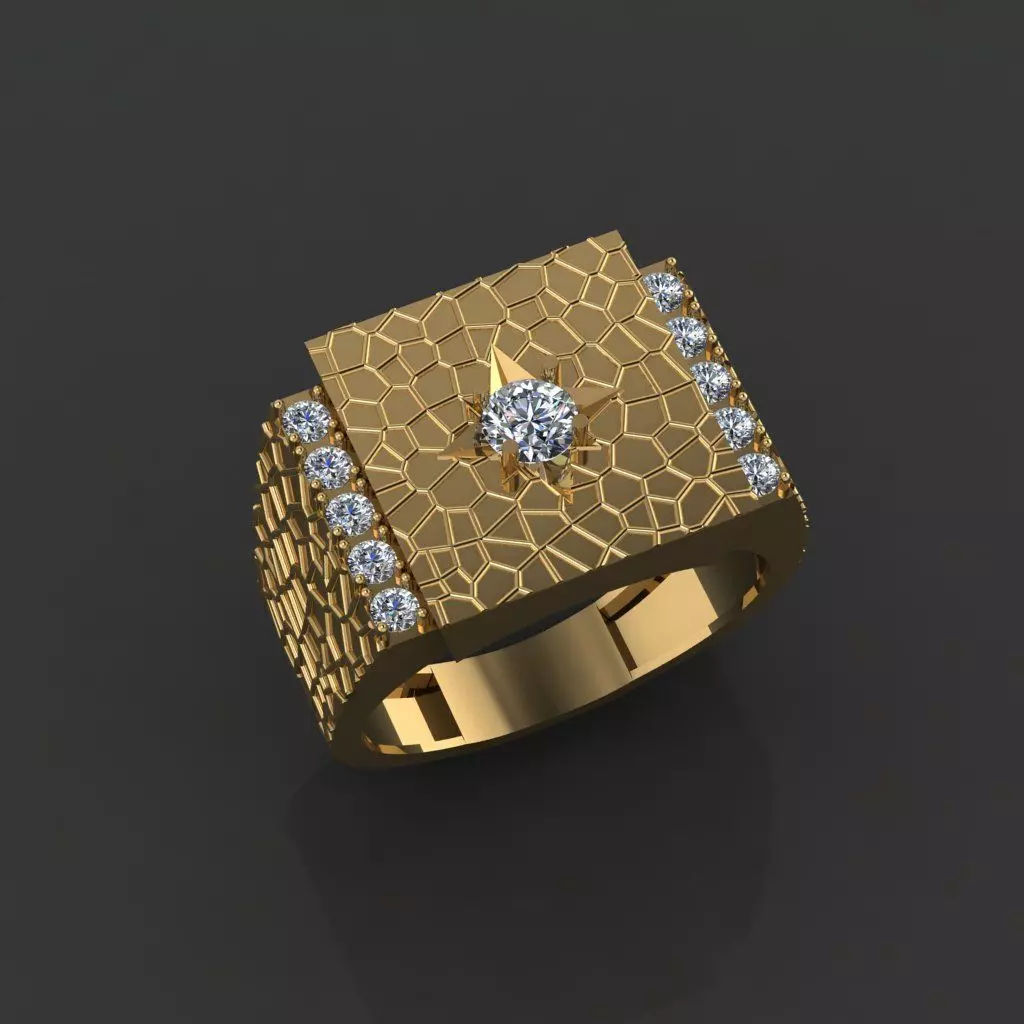 GENTS STONE RING 3D print model_0