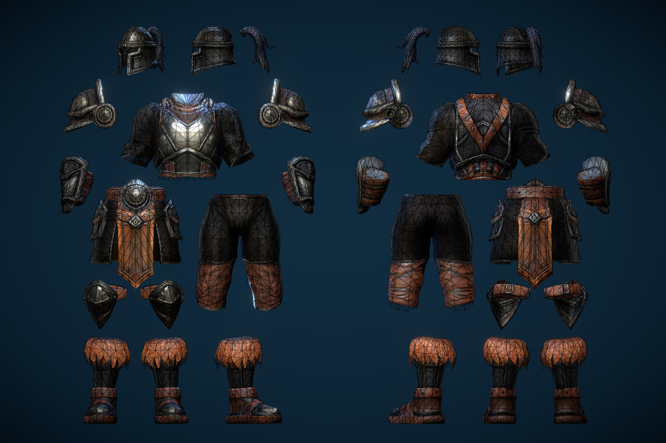 Stylized Human Barbarian Low-poly 3D model_9