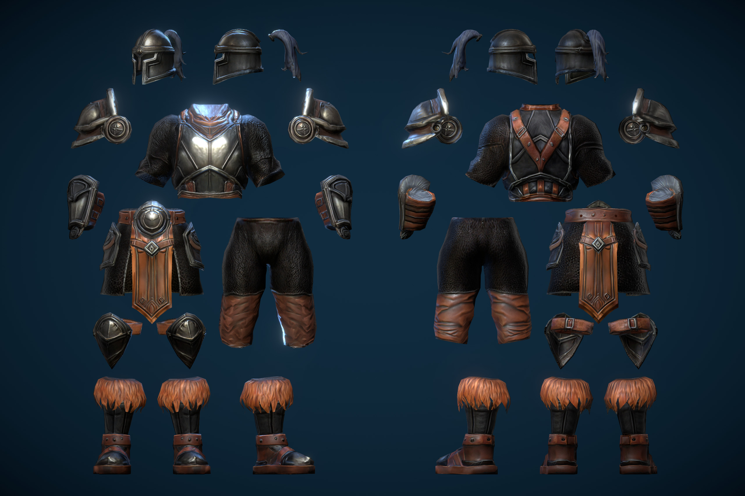 Stylized Human Barbarian Low-poly 3D model_8