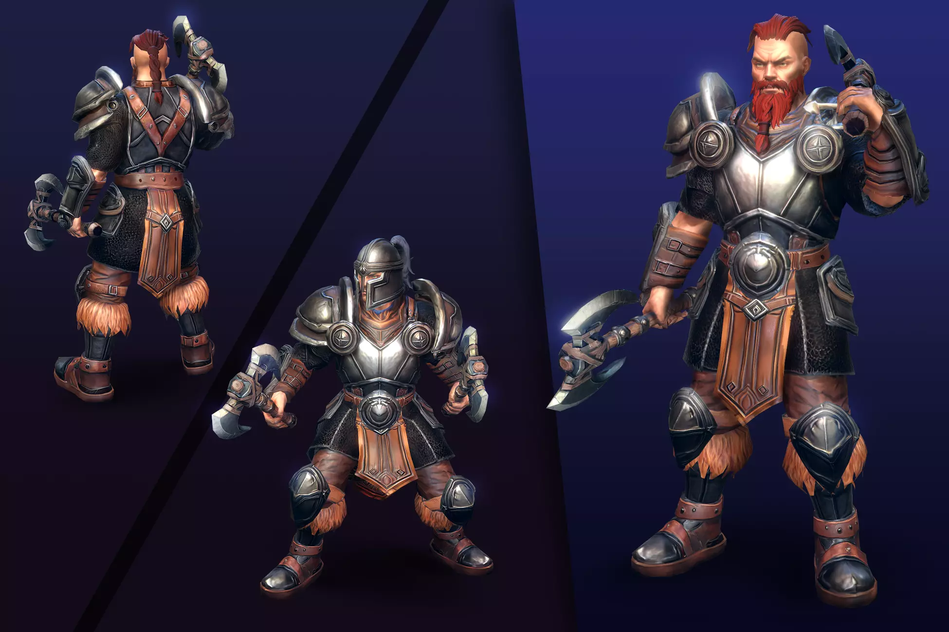 Stylized Human Barbarian Low-poly 3D model_0