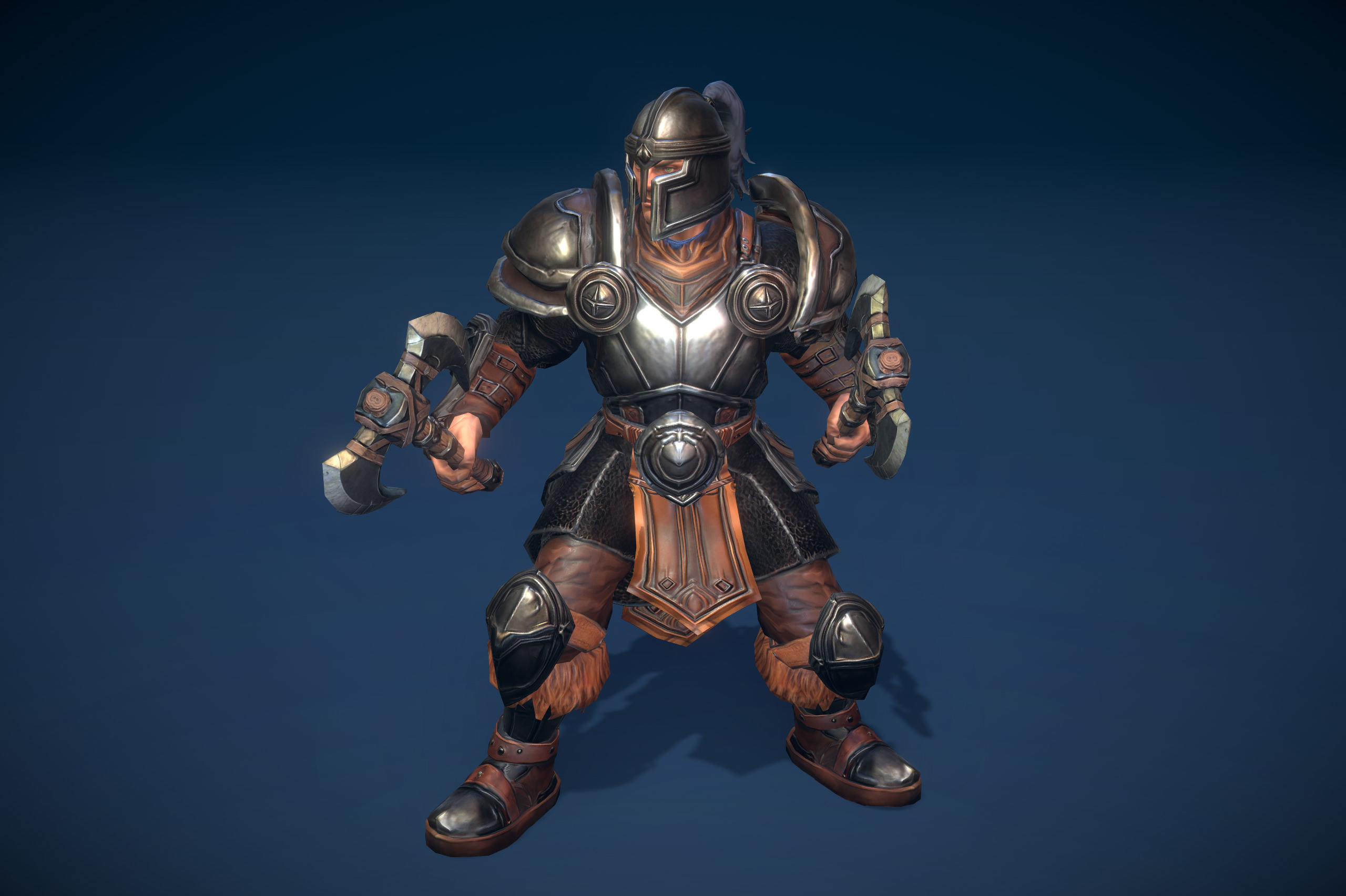 Stylized Human Barbarian Low-poly 3D model_1