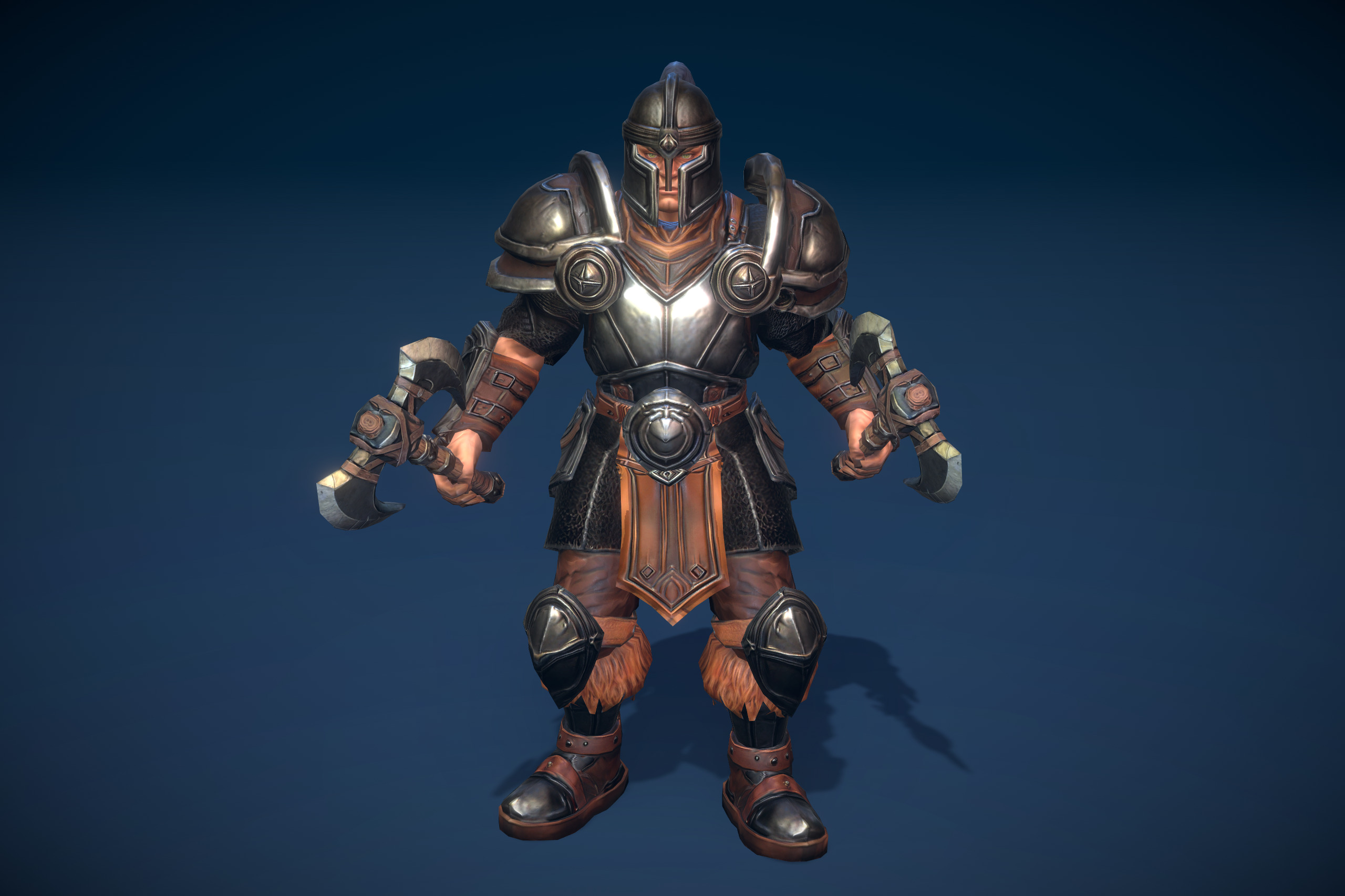 Stylized Human Barbarian Low-poly 3D model_4