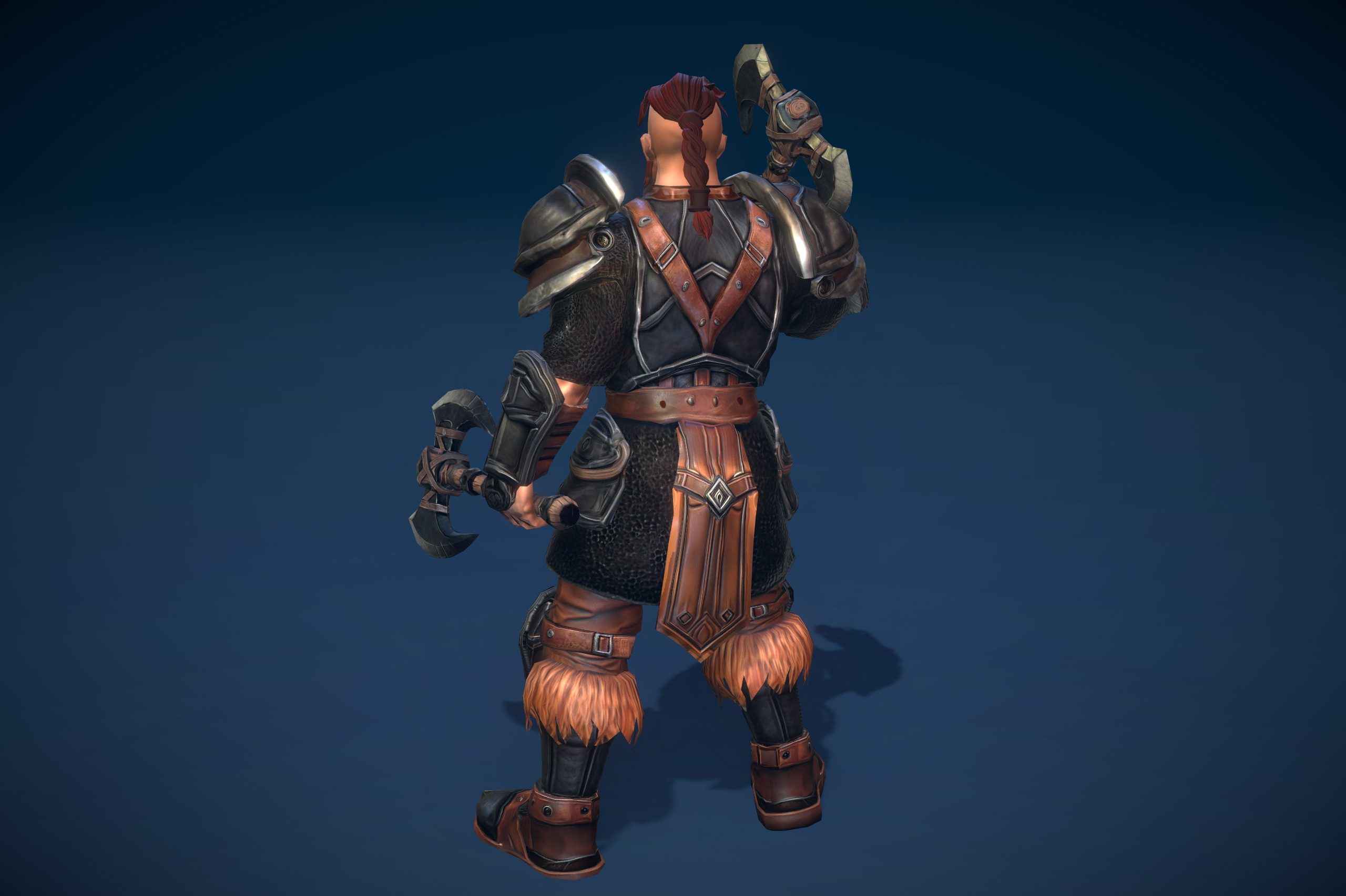 Stylized Human Barbarian Low-poly 3D model_6