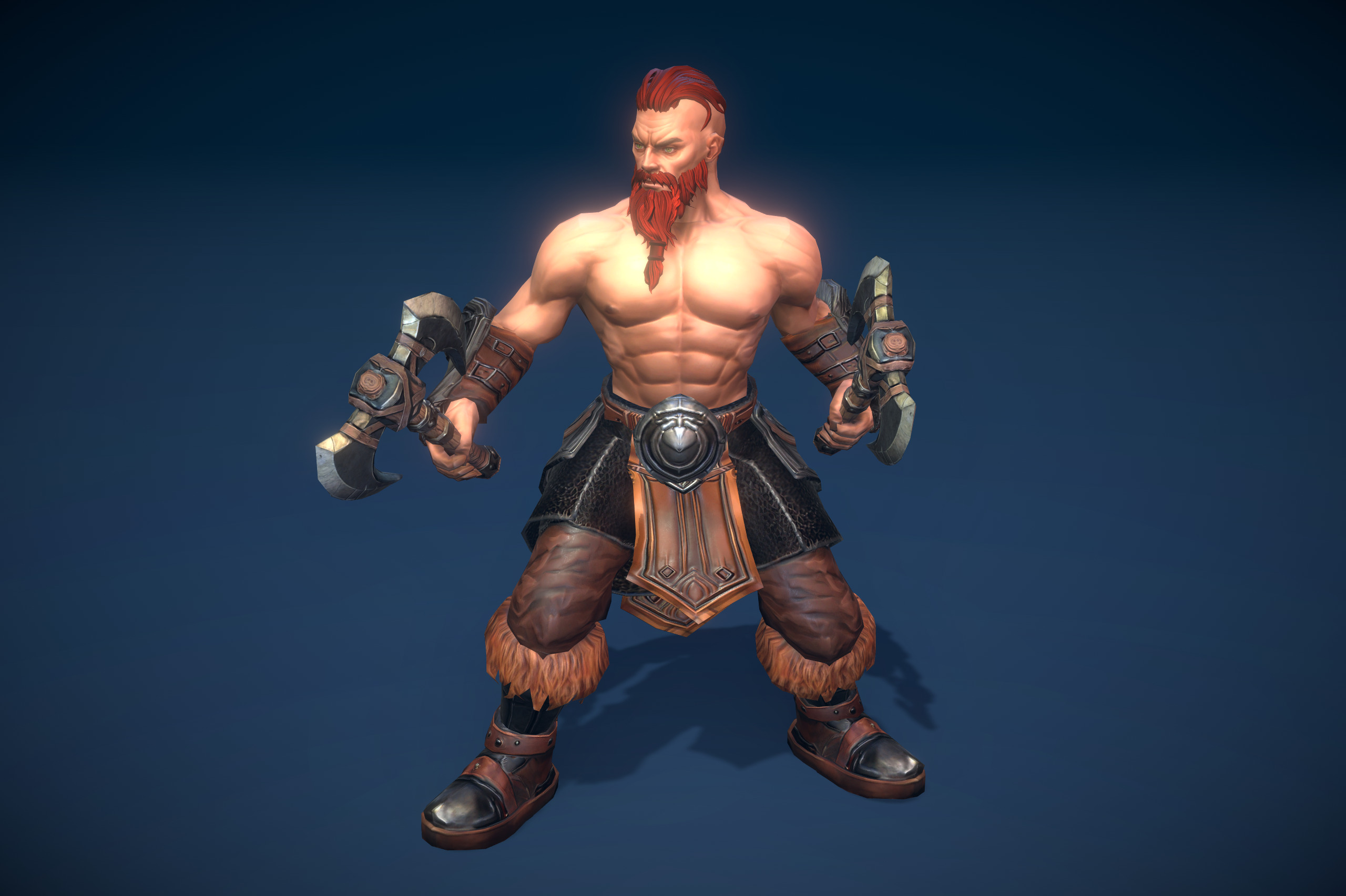Stylized Human Barbarian Low-poly 3D model_2