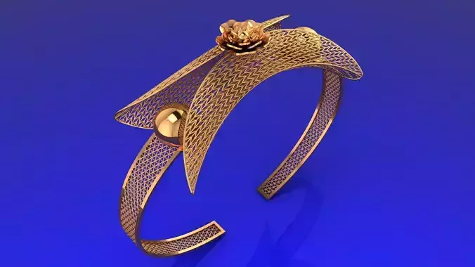 1516 Rose Sphere Gold Bracelet 11gm-66mm