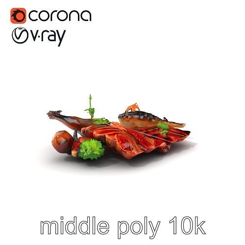 Gourmet BBQ Feast Model Pack Low-poly 3D model