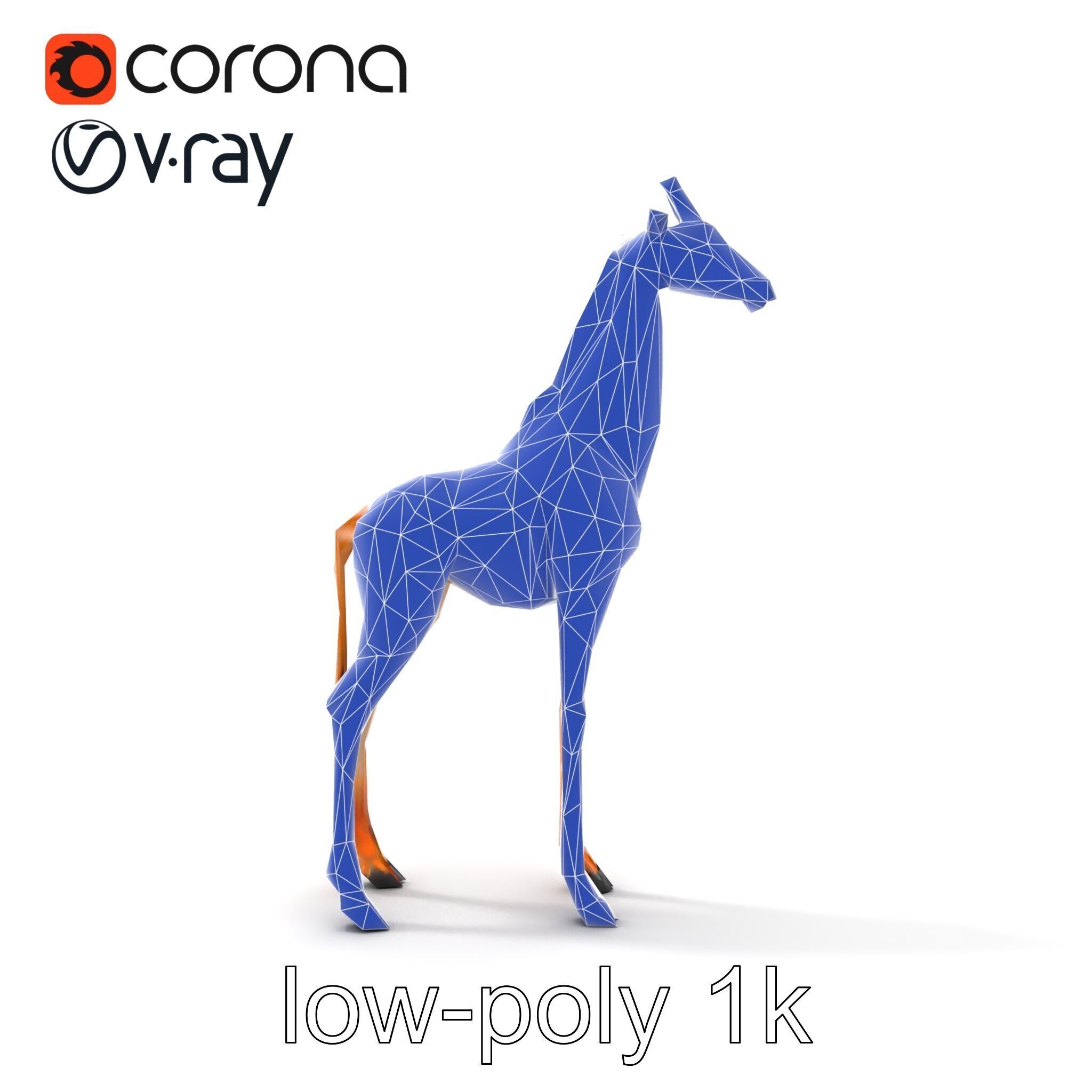 Masai Giraffe Detailed Texture Model Pack Low-poly 3D model_28
