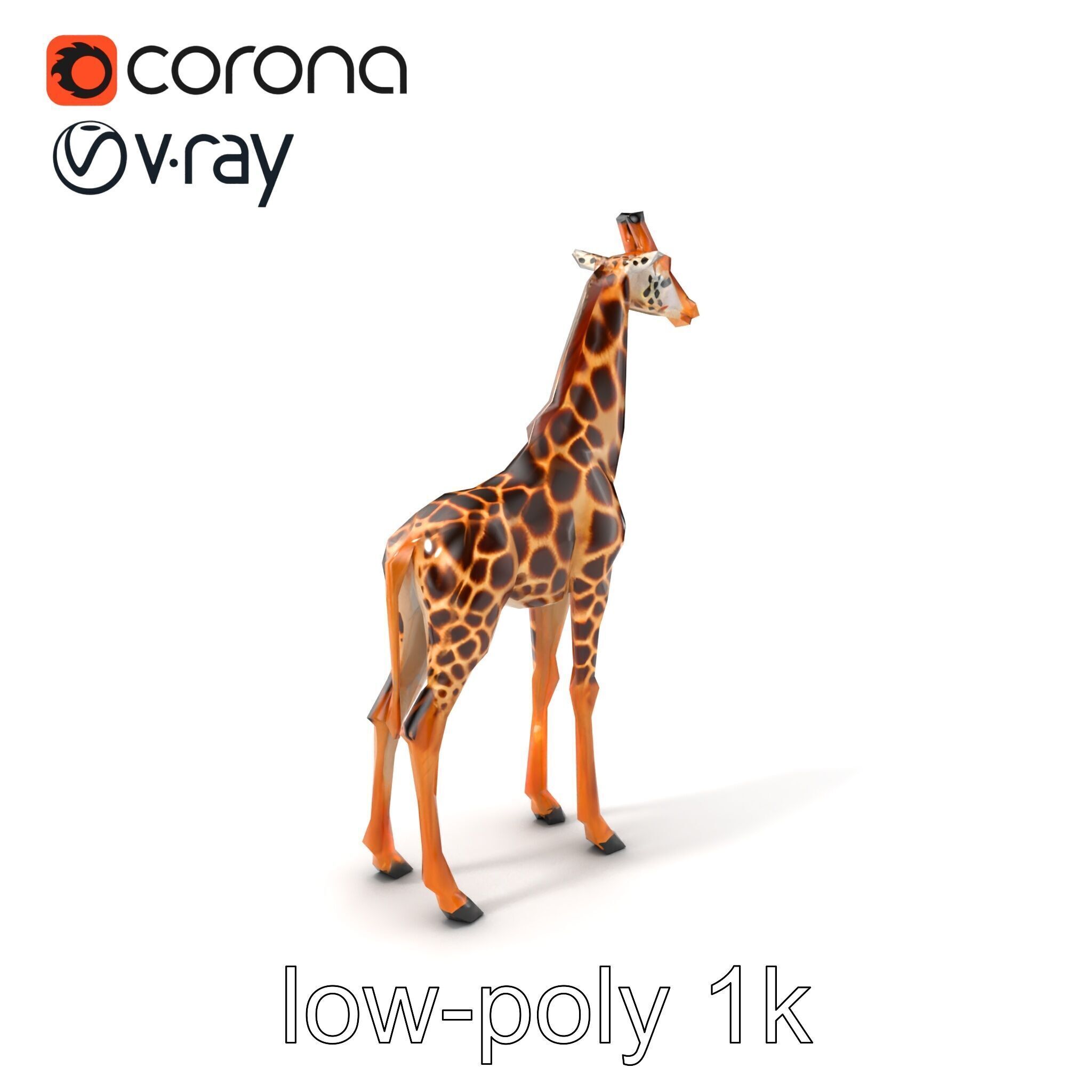 Masai Giraffe Detailed Texture Model Pack Low-poly 3D model_5