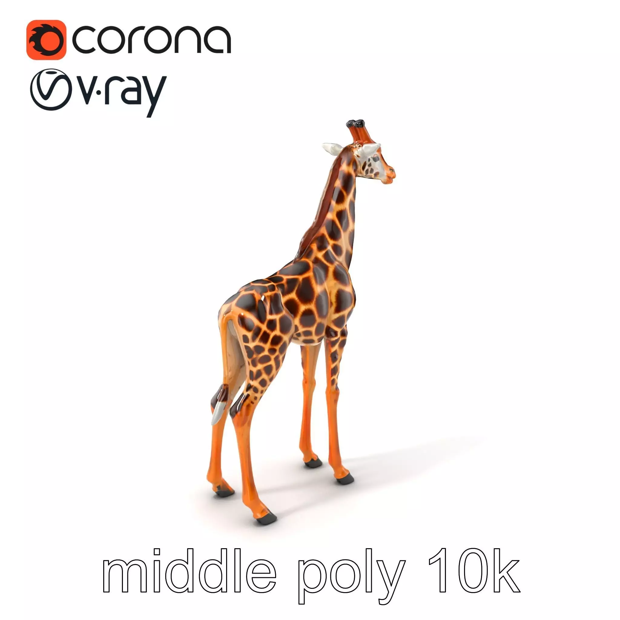 Masai Giraffe Detailed Texture Model Pack Low-poly 3D model_0