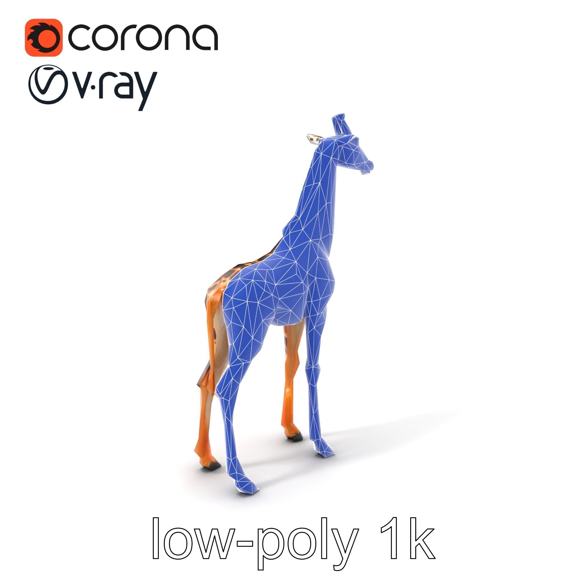 Masai Giraffe Detailed Texture Model Pack Low-poly 3D model_7