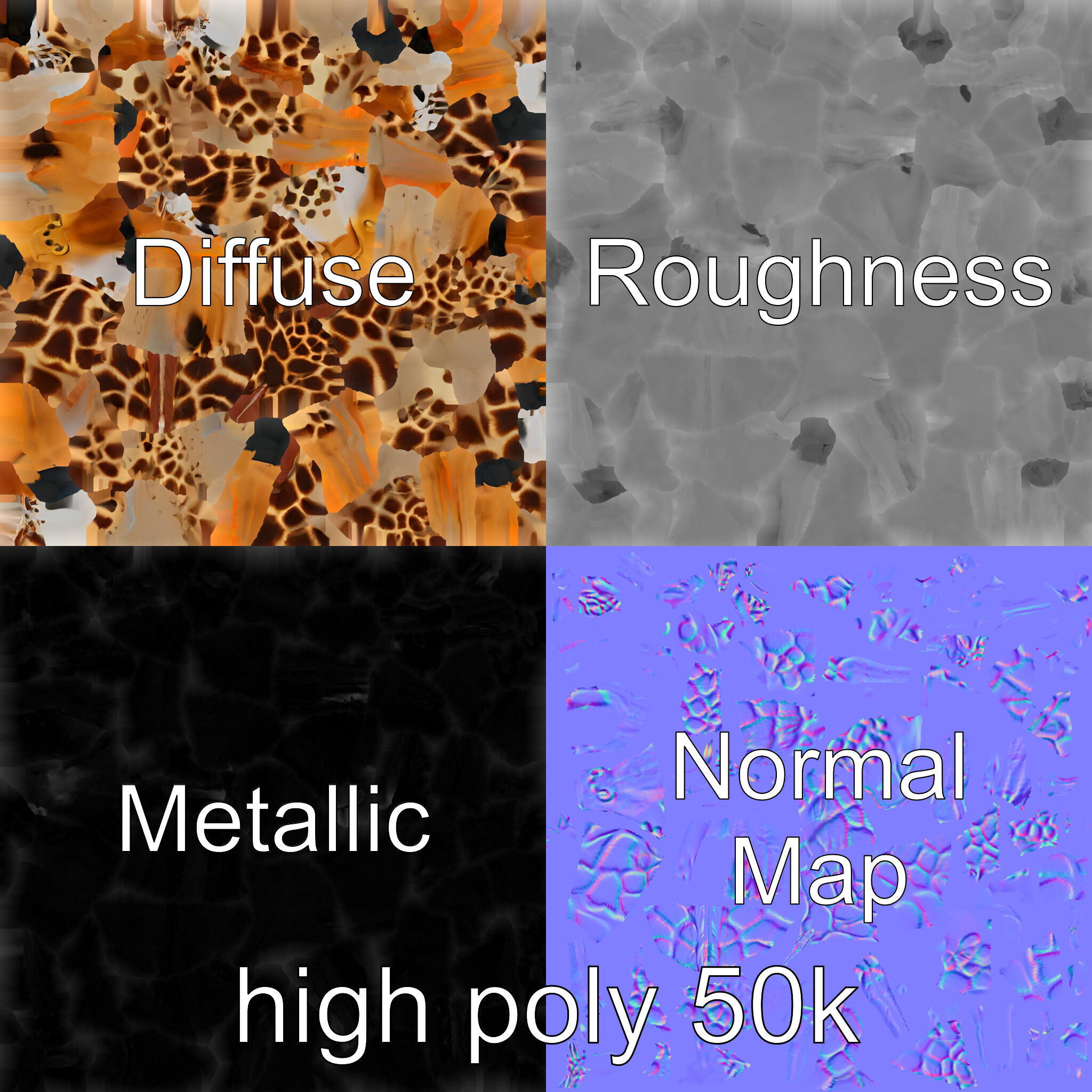 Masai Giraffe Detailed Texture Model Pack Low-poly 3D model_3