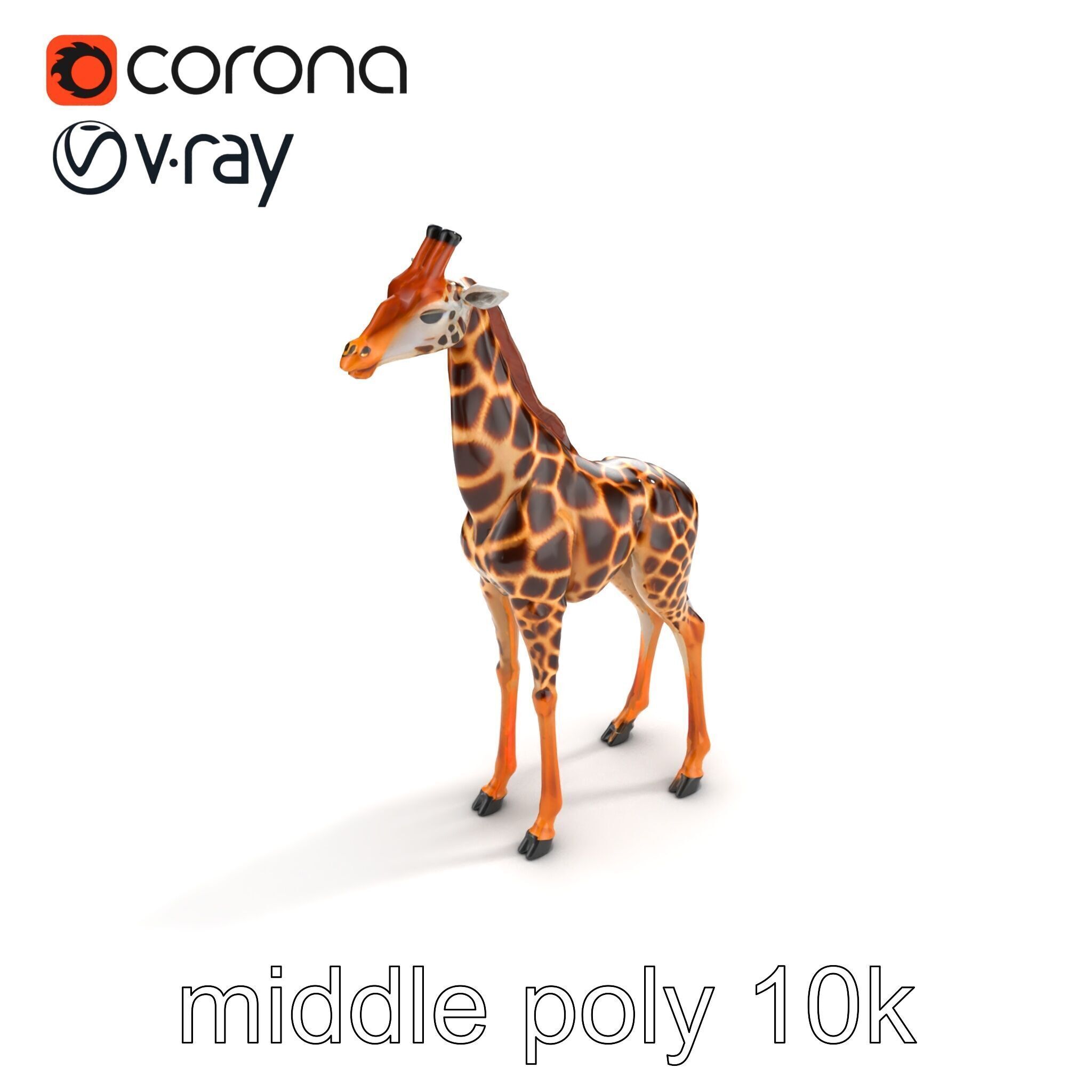 Masai Giraffe Detailed Texture Model Pack Low-poly 3D model_8