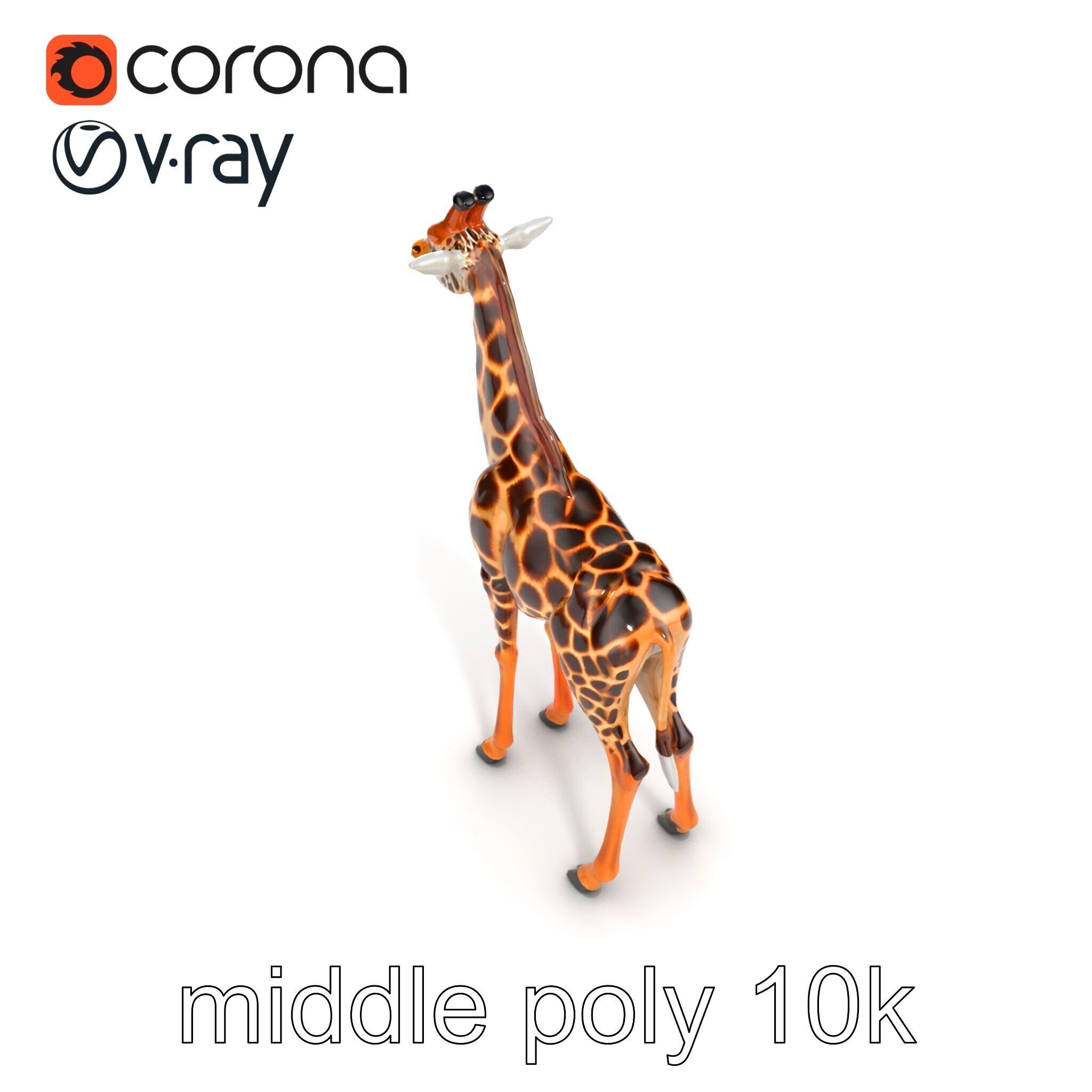 Masai Giraffe Detailed Texture Model Pack Low-poly 3D model_25