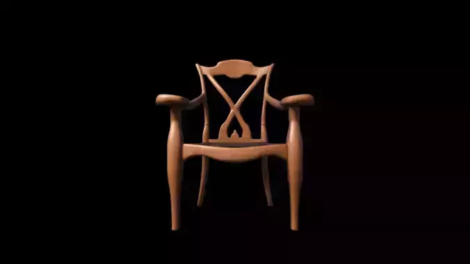 3d Render Cross-back Chair With Elegant Cross-back Design 