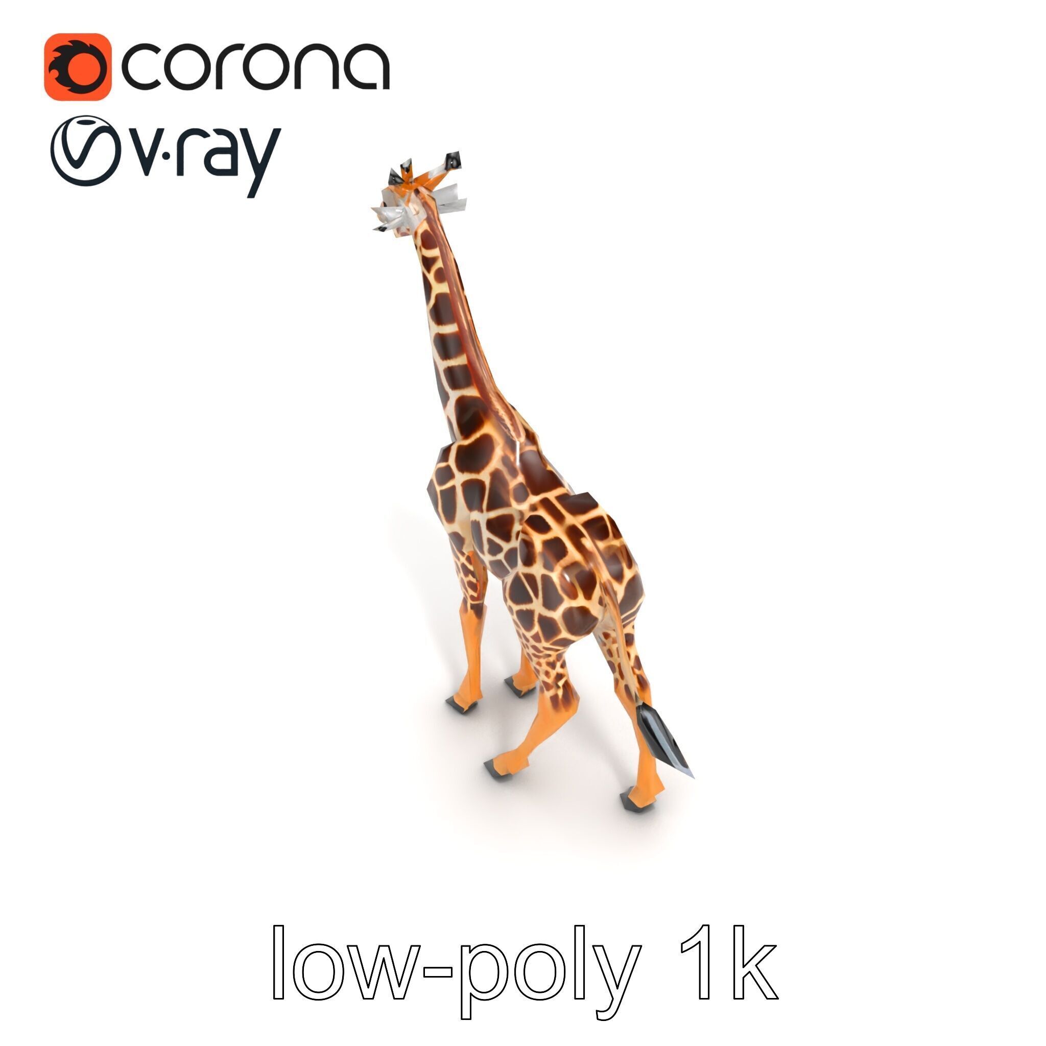 South African Giraffe Realistic Texture model pack Low-poly 3D model_20