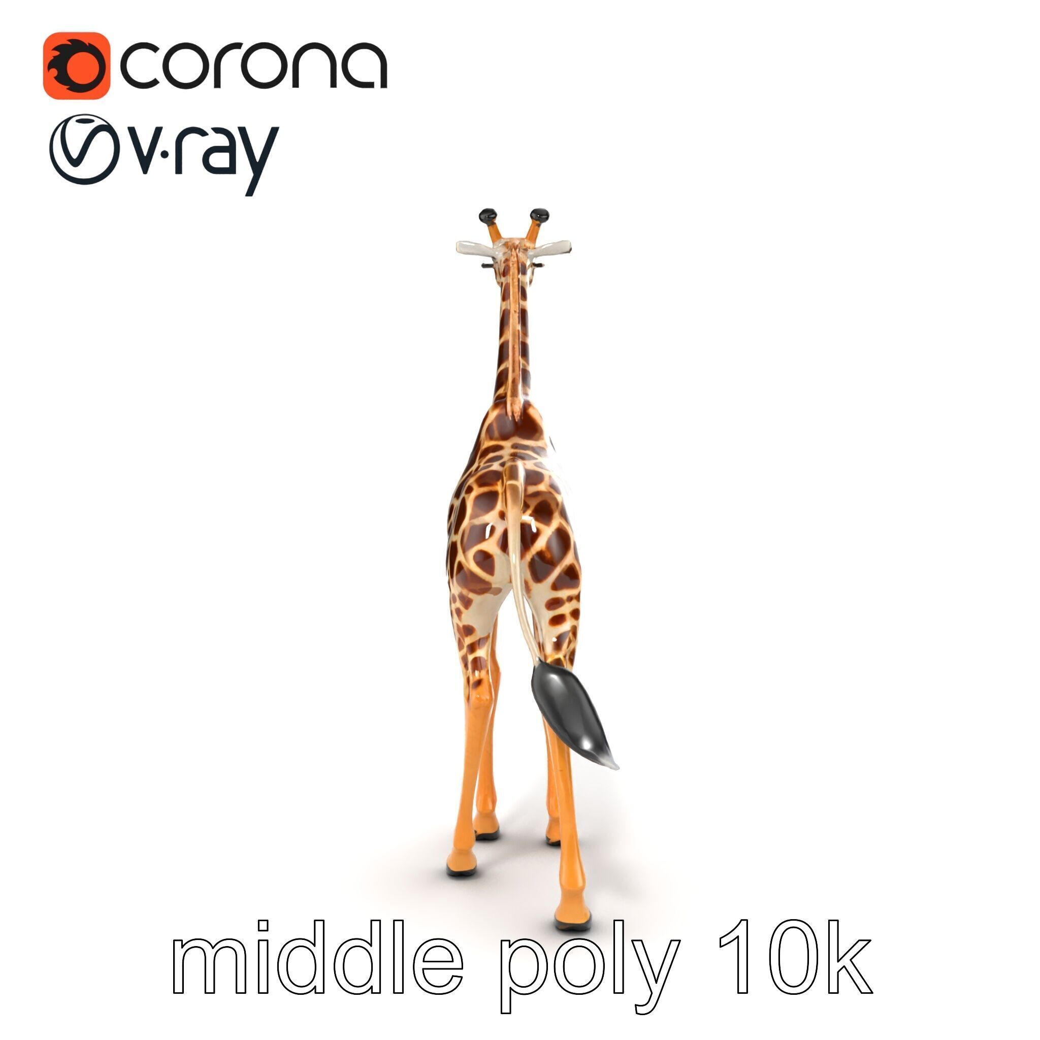 South African Giraffe Realistic Texture model pack Low-poly 3D model_17