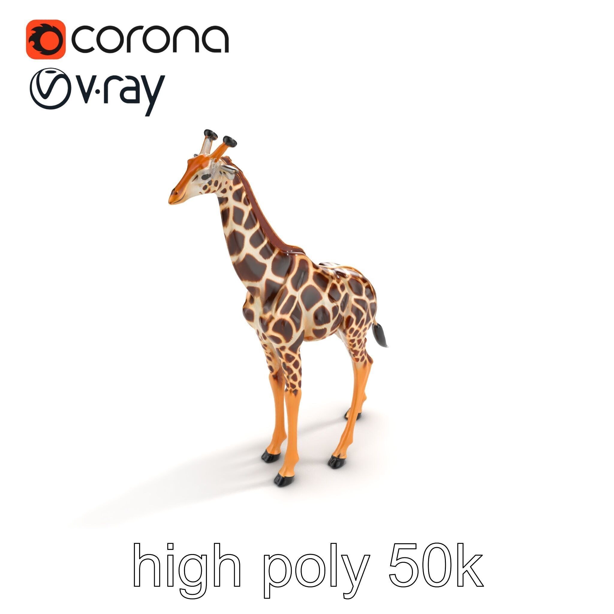 South African Giraffe Realistic Texture model pack Low-poly 3D model_26