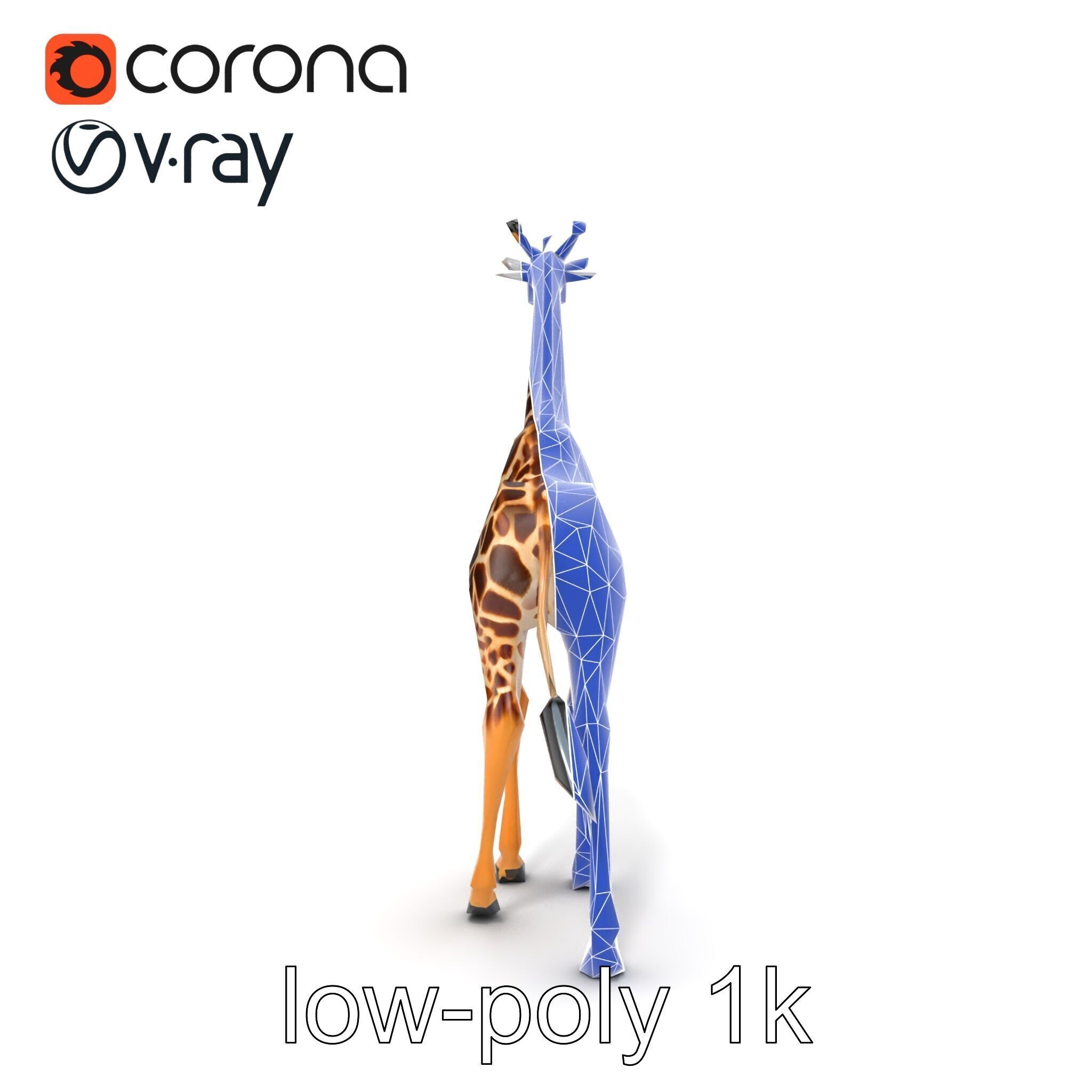 South African Giraffe Realistic Texture model pack Low-poly 3D model_22