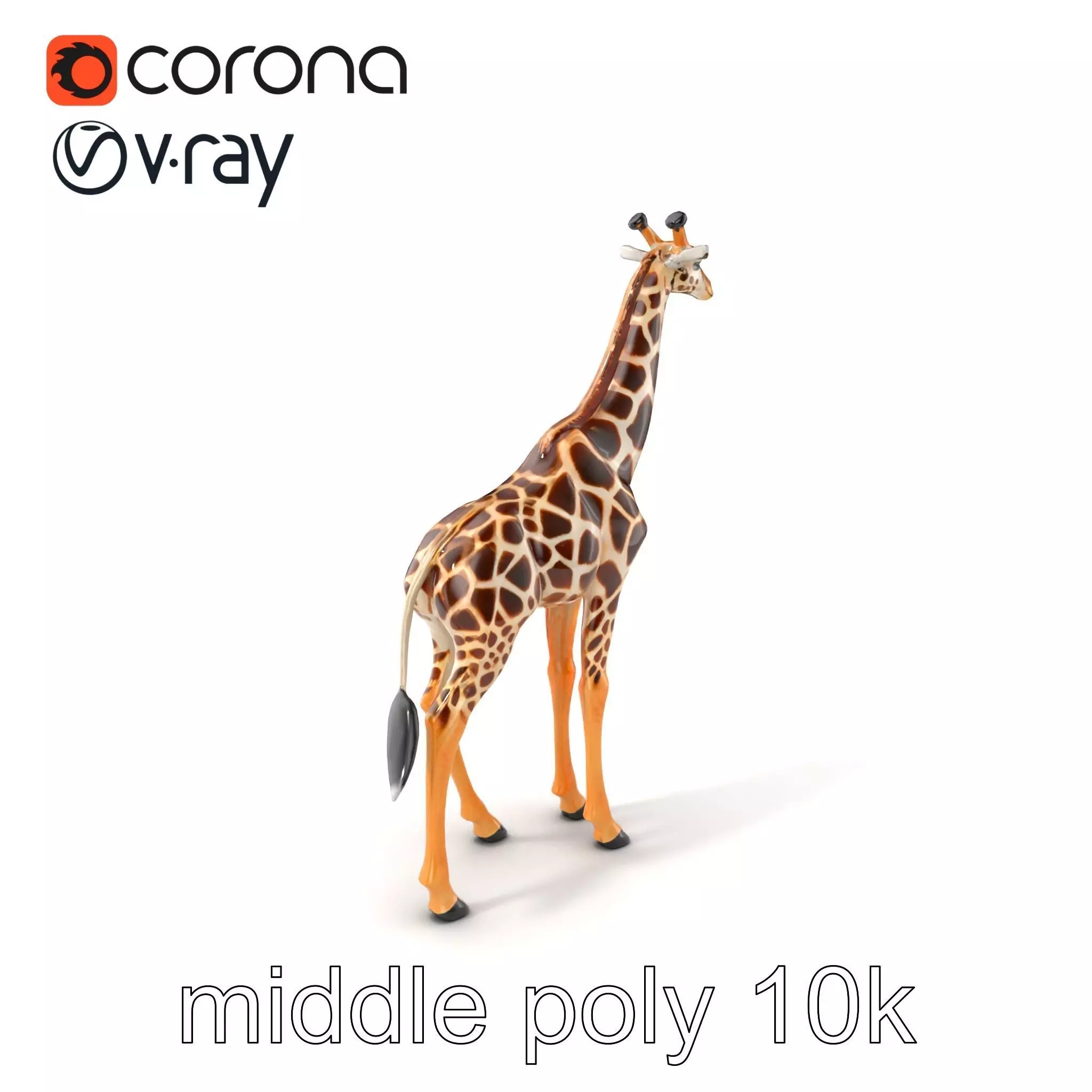 South African Giraffe Realistic Texture model pack Low-poly 3D model_0