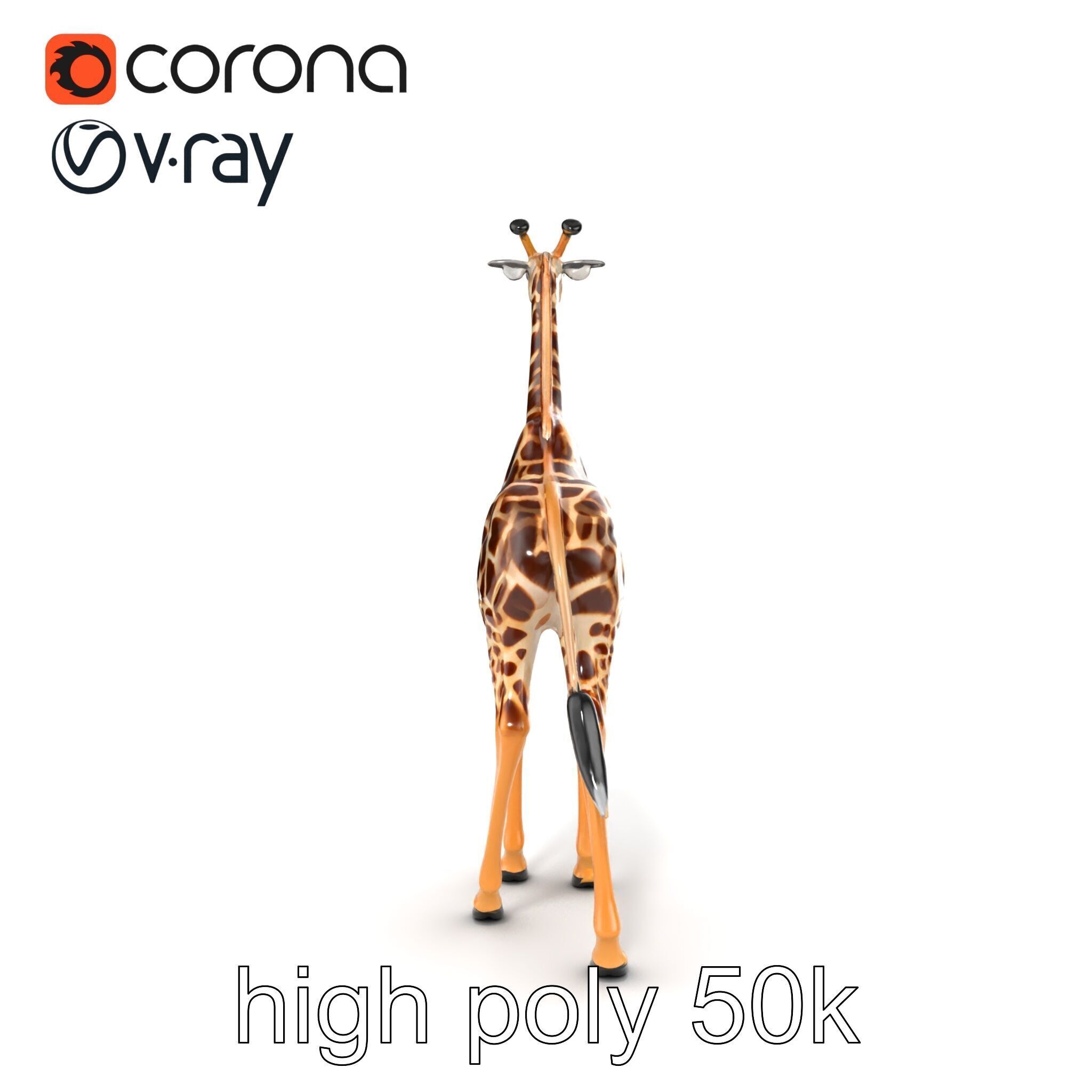 South African Giraffe Realistic Texture model pack Low-poly 3D model_27