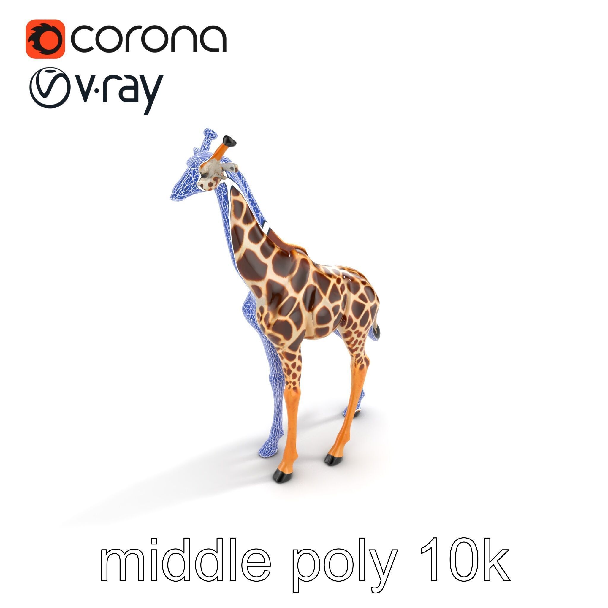 South African Giraffe Realistic Texture model pack Low-poly 3D model_24
