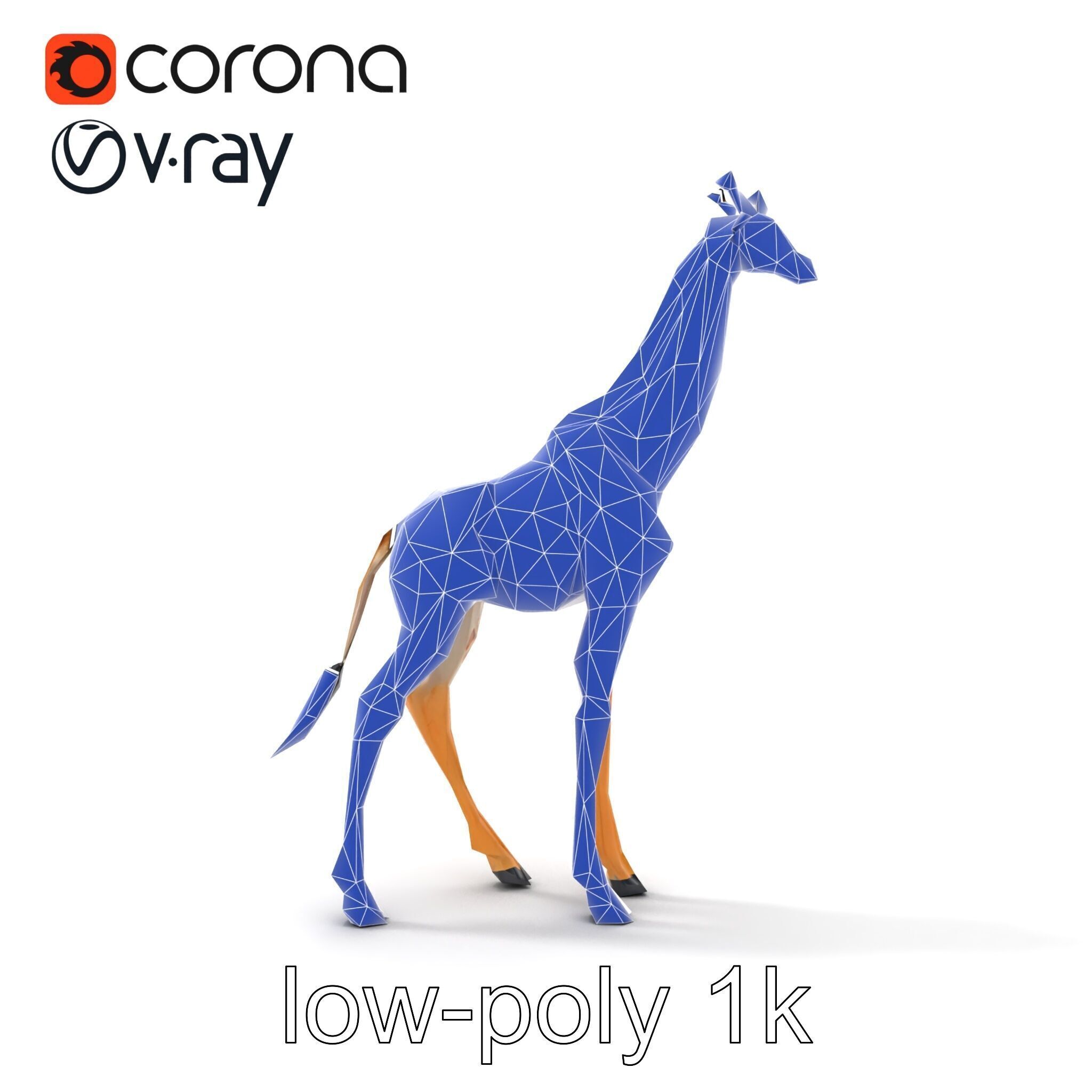 South African Giraffe Realistic Texture model pack Low-poly 3D model_11