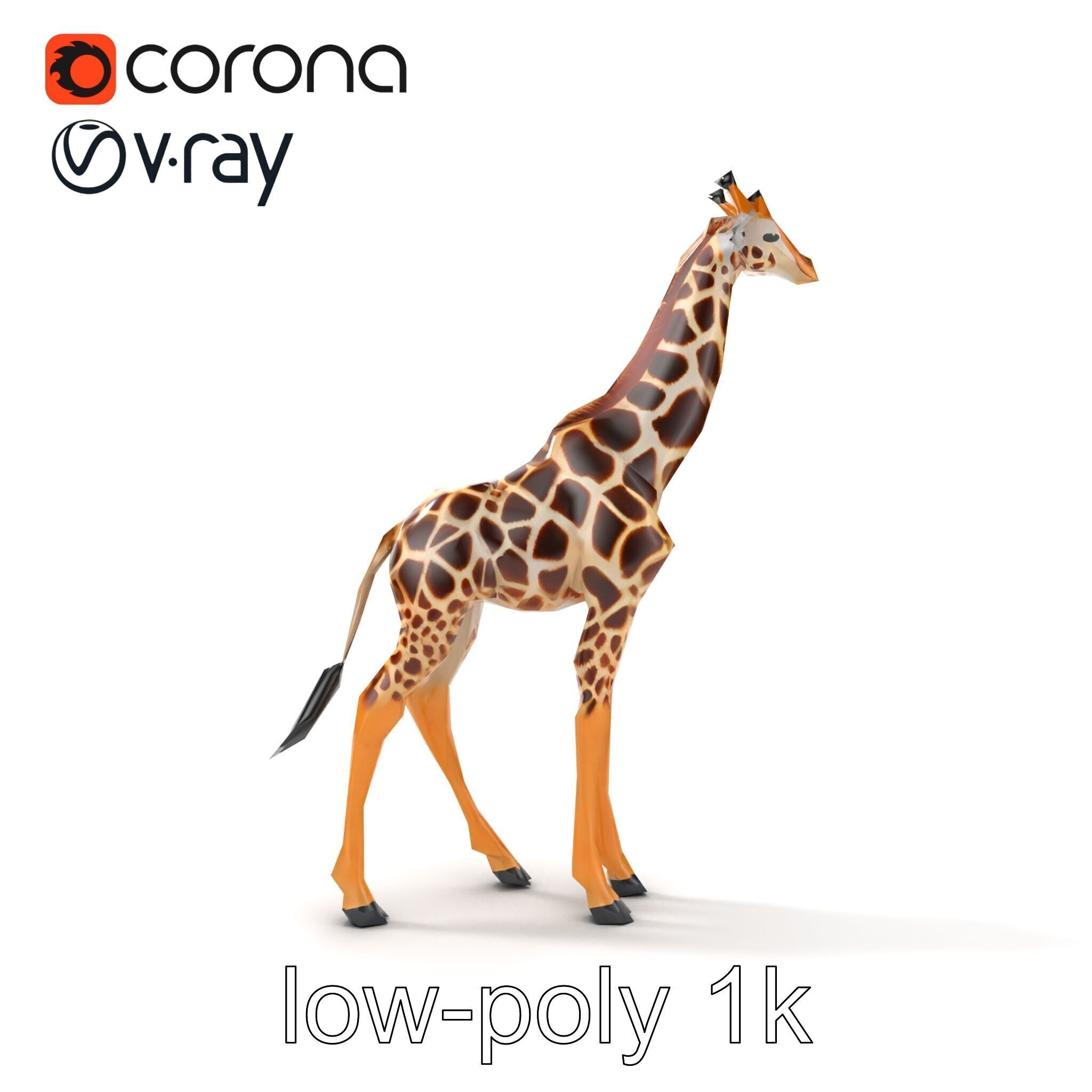 South African Giraffe Realistic Texture model pack Low-poly 3D model_32