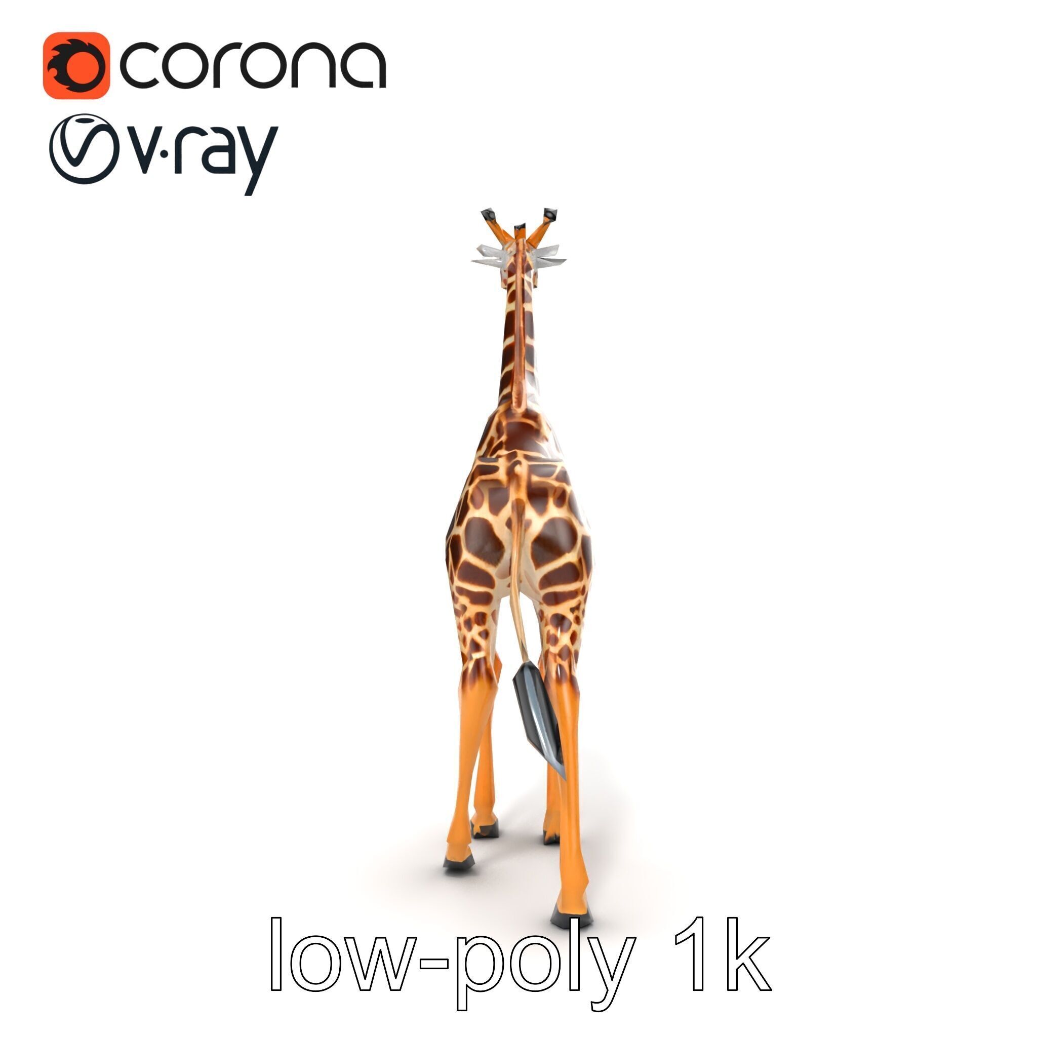 South African Giraffe Realistic Texture model pack Low-poly 3D model_19