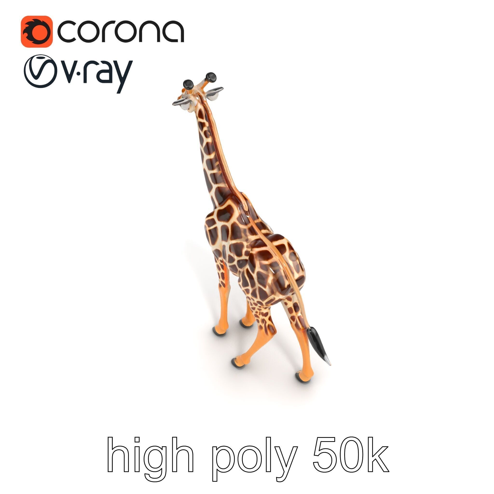 South African Giraffe Realistic Texture model pack Low-poly 3D model_18