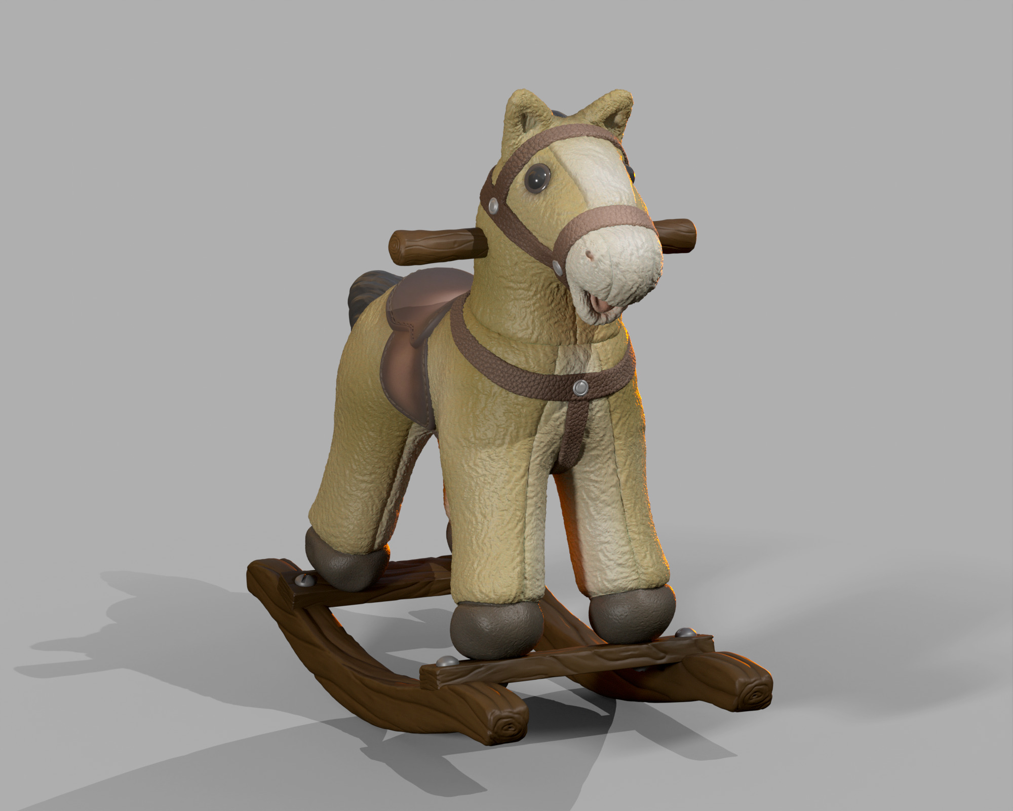 Plush Rocking Horse Toy 3D print model_1