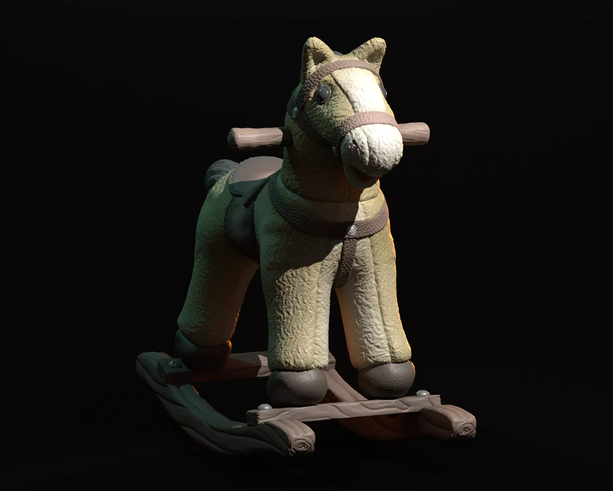 Plush Rocking Horse Toy 3D print model_0