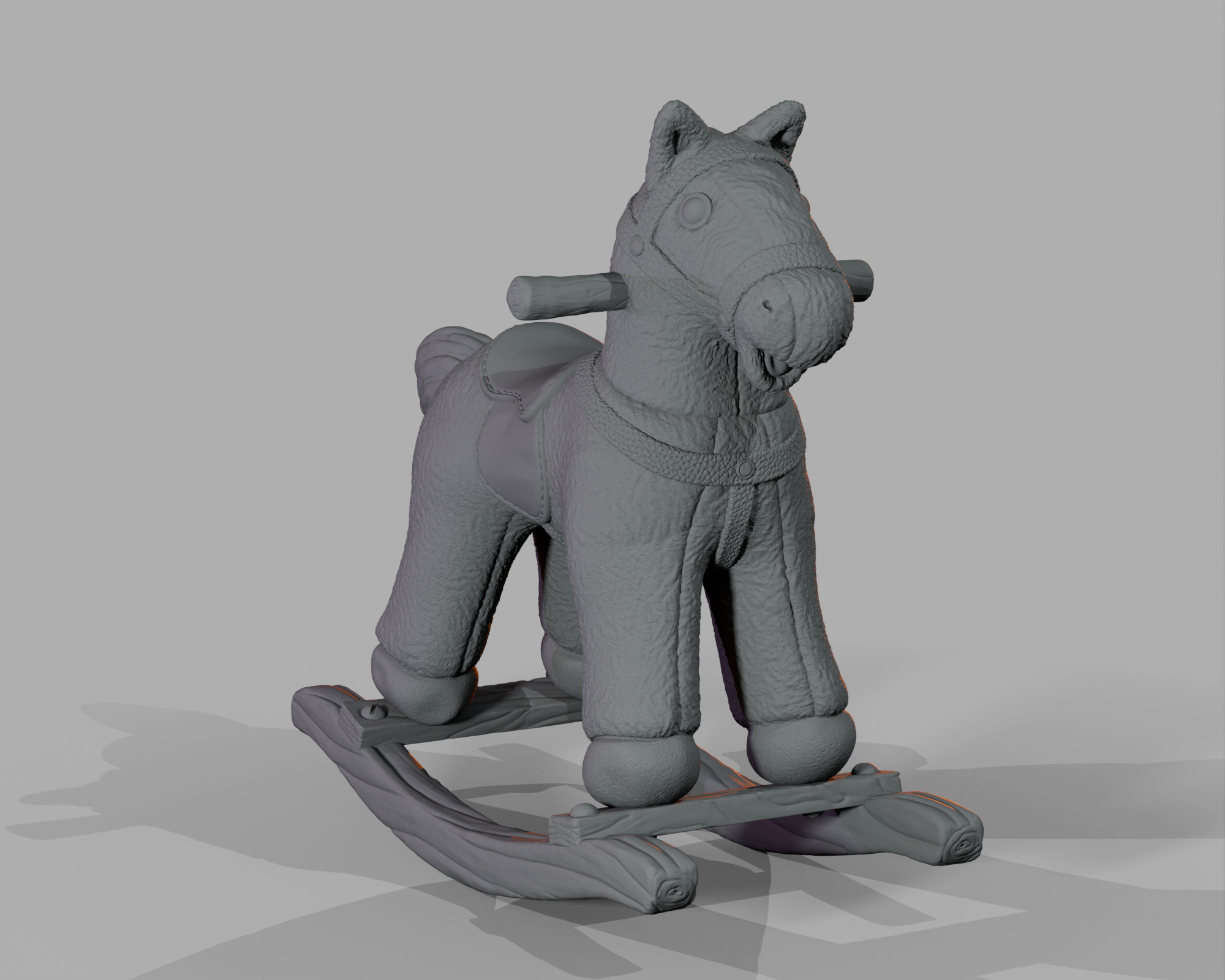 Plush Rocking Horse Toy 3D print model_4