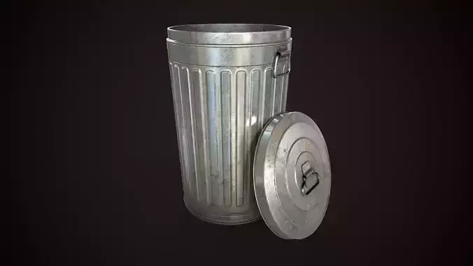 Metal trash can
