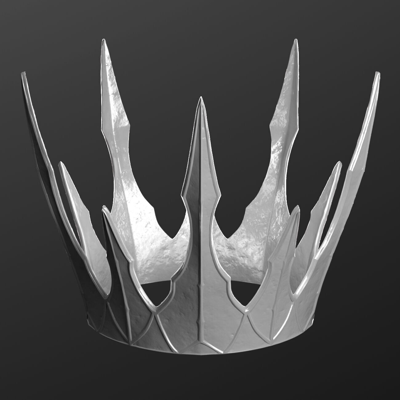 Realistic Crowns set 2 ornate ring 3D model_3