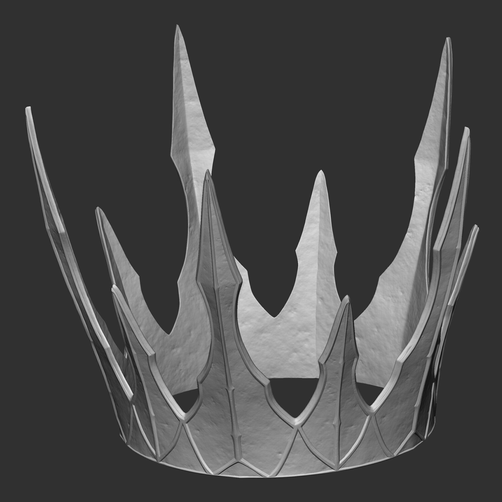 Realistic Crowns set 2 ornate ring 3D model_13