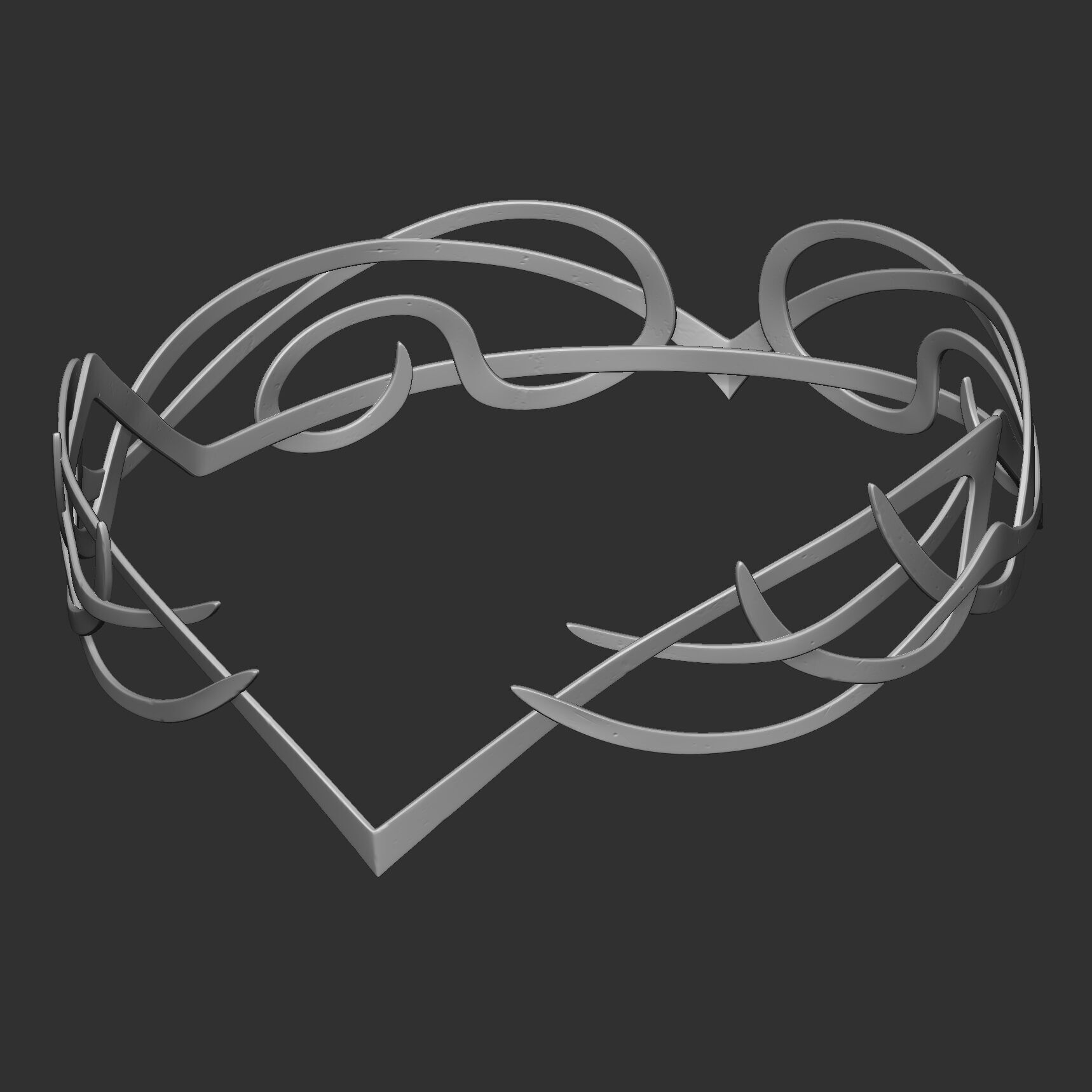 Realistic Crowns set 2 ornate ring 3D model_11