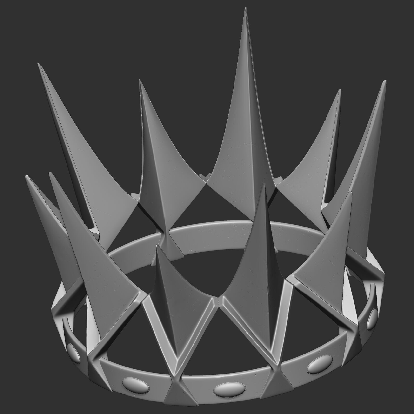 Realistic Crowns set 2 ornate ring 3D model_15