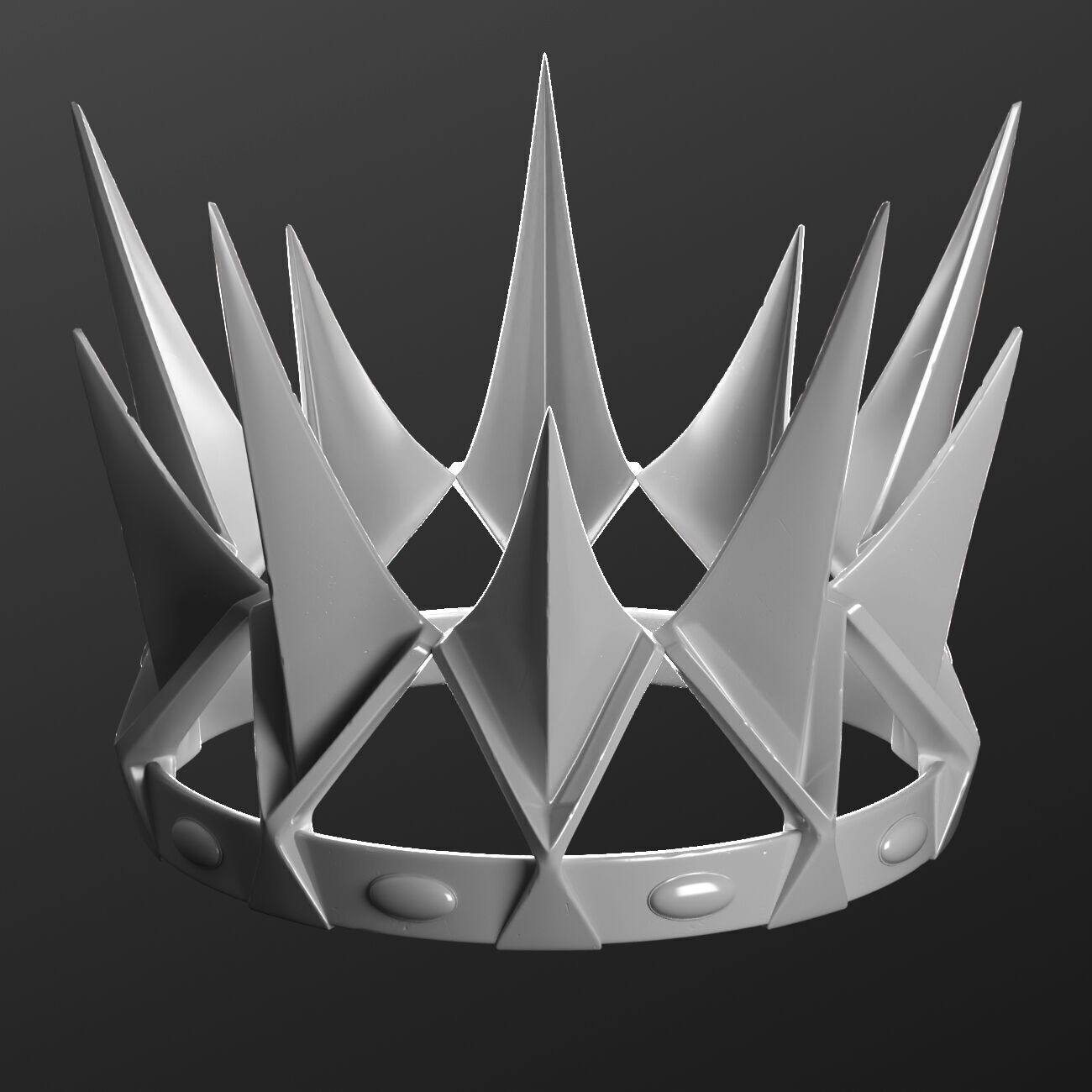 Realistic Crowns set 2 ornate ring 3D model_5